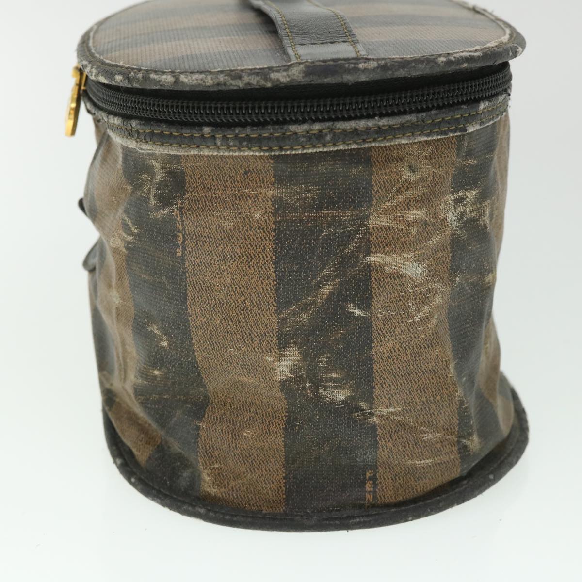 FENDI Pecan Canvas Vanity Cosmetic Pouch Black Brown bs8733