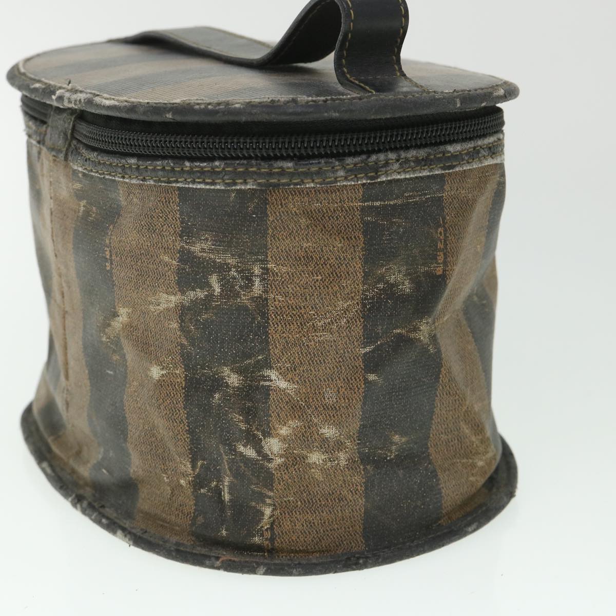 FENDI Pecan Canvas Vanity Cosmetic Pouch Black Brown bs8733
