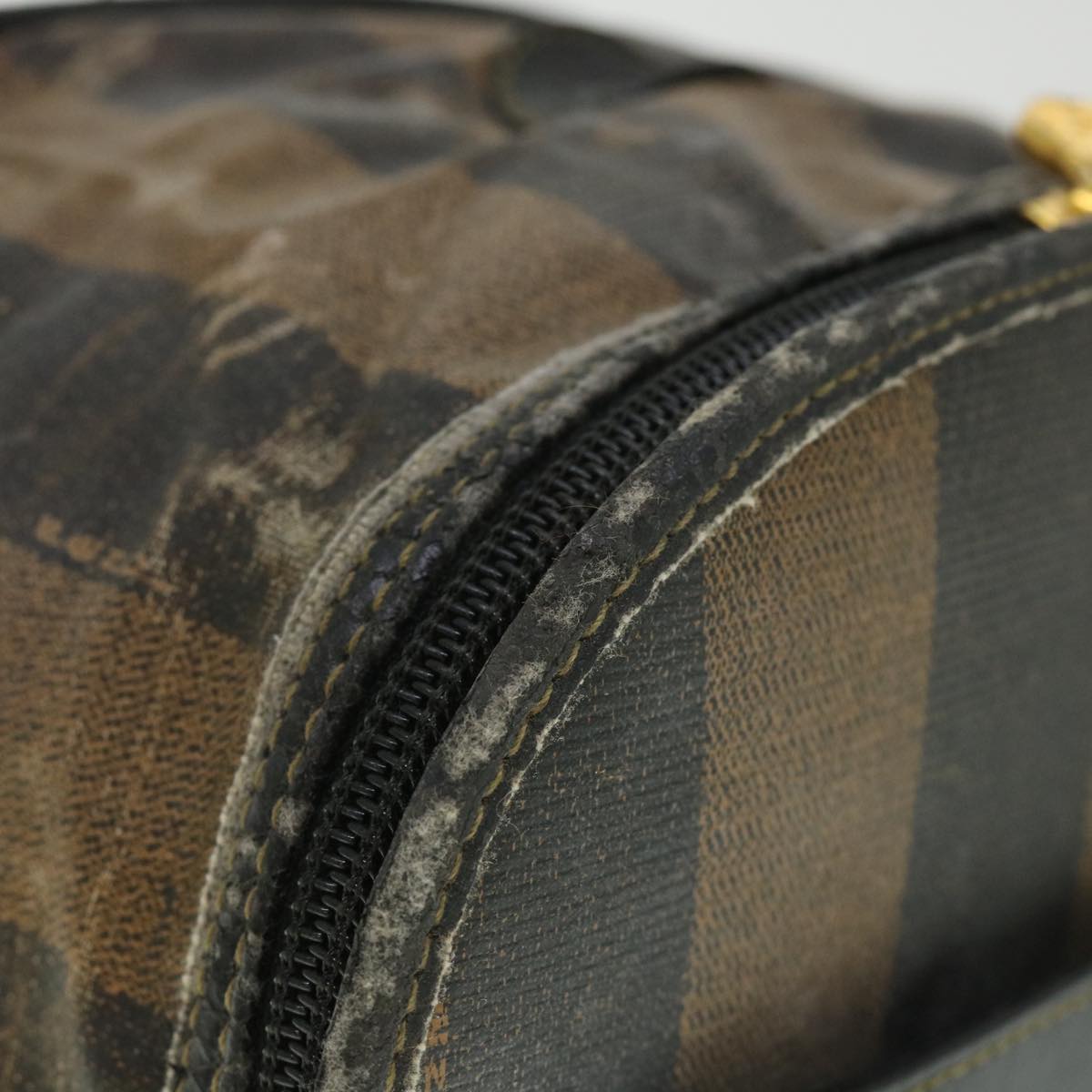 FENDI Pecan Canvas Vanity Cosmetic Pouch Black Brown bs8733