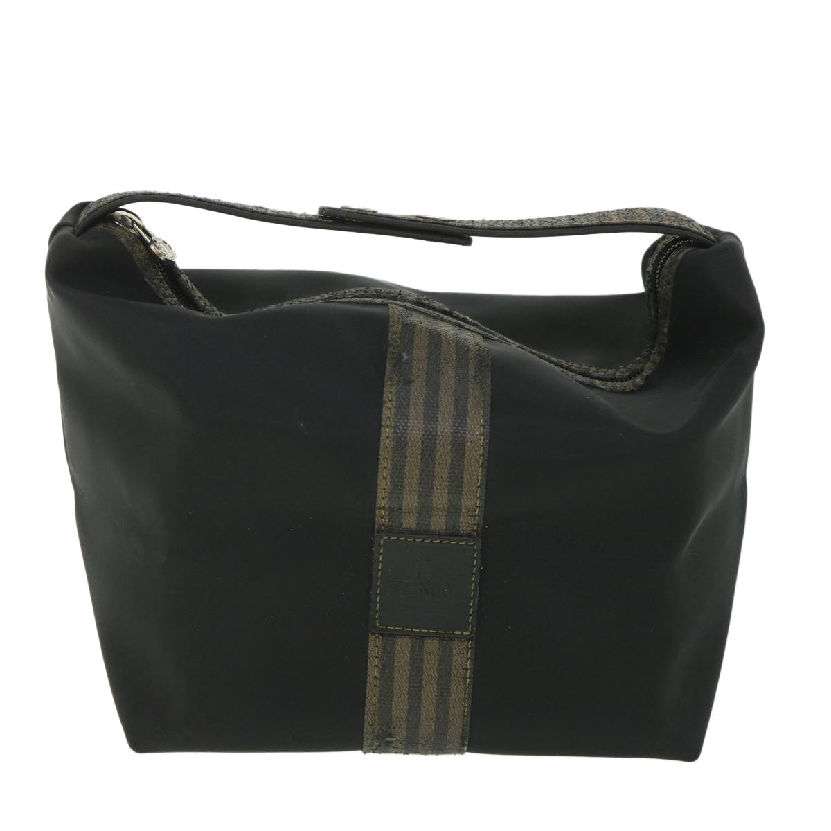 FENDI Pecan Canvas Hand Bag Black bs8734