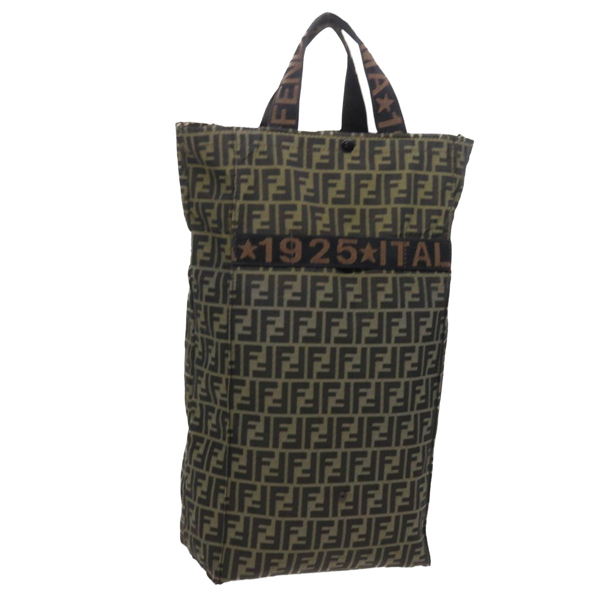FENDI Zucca Canvas Carry Bag Black Brown bs8850