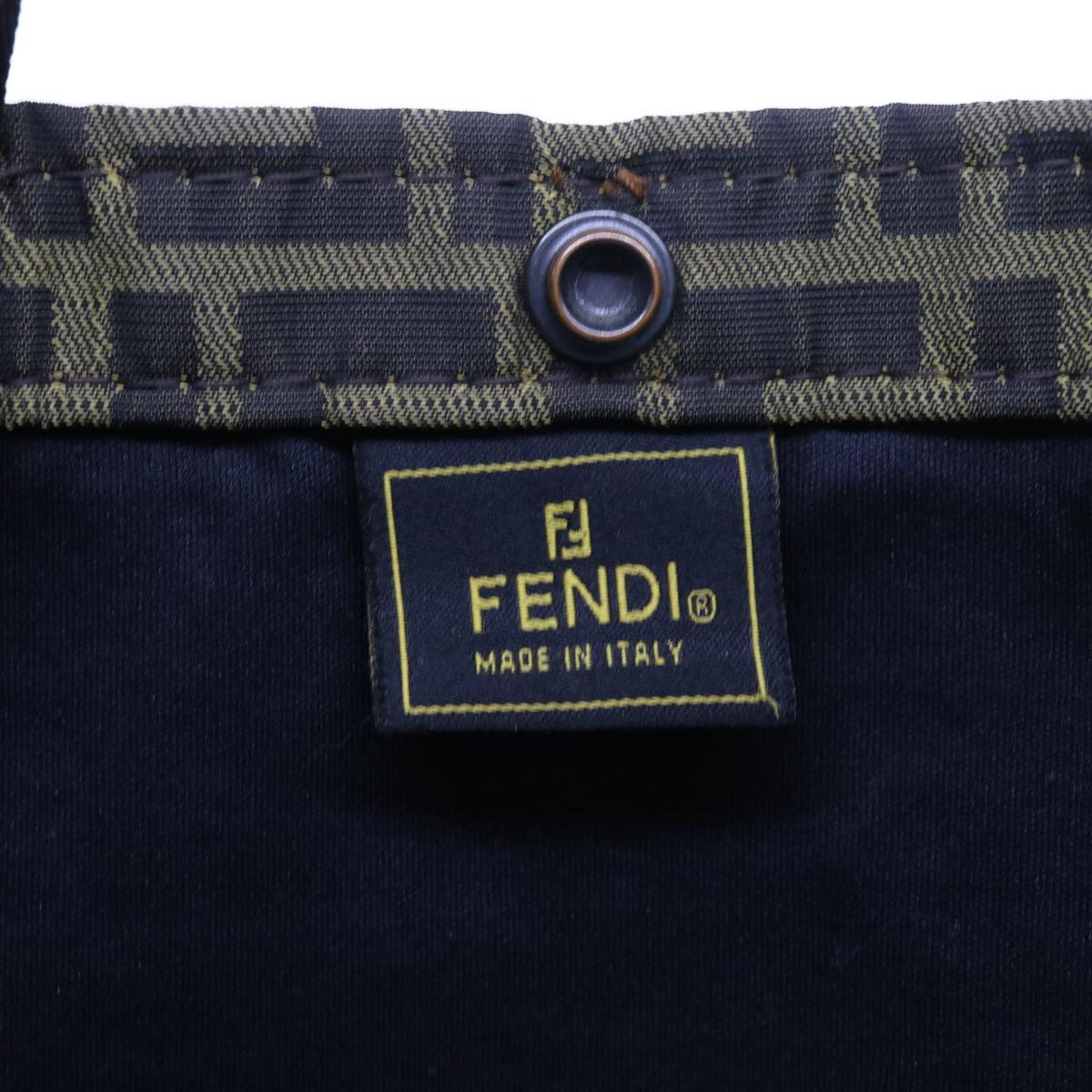 FENDI Zucca Canvas Carry Bag Black Brown bs8850