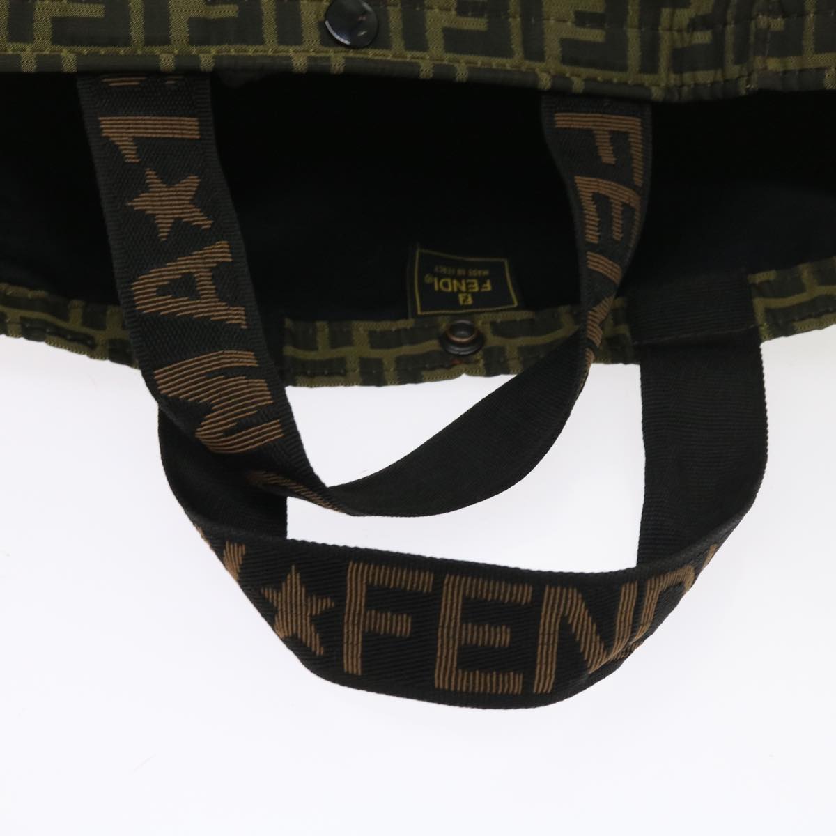 FENDI Zucca Canvas Carry Bag Black Brown bs8850