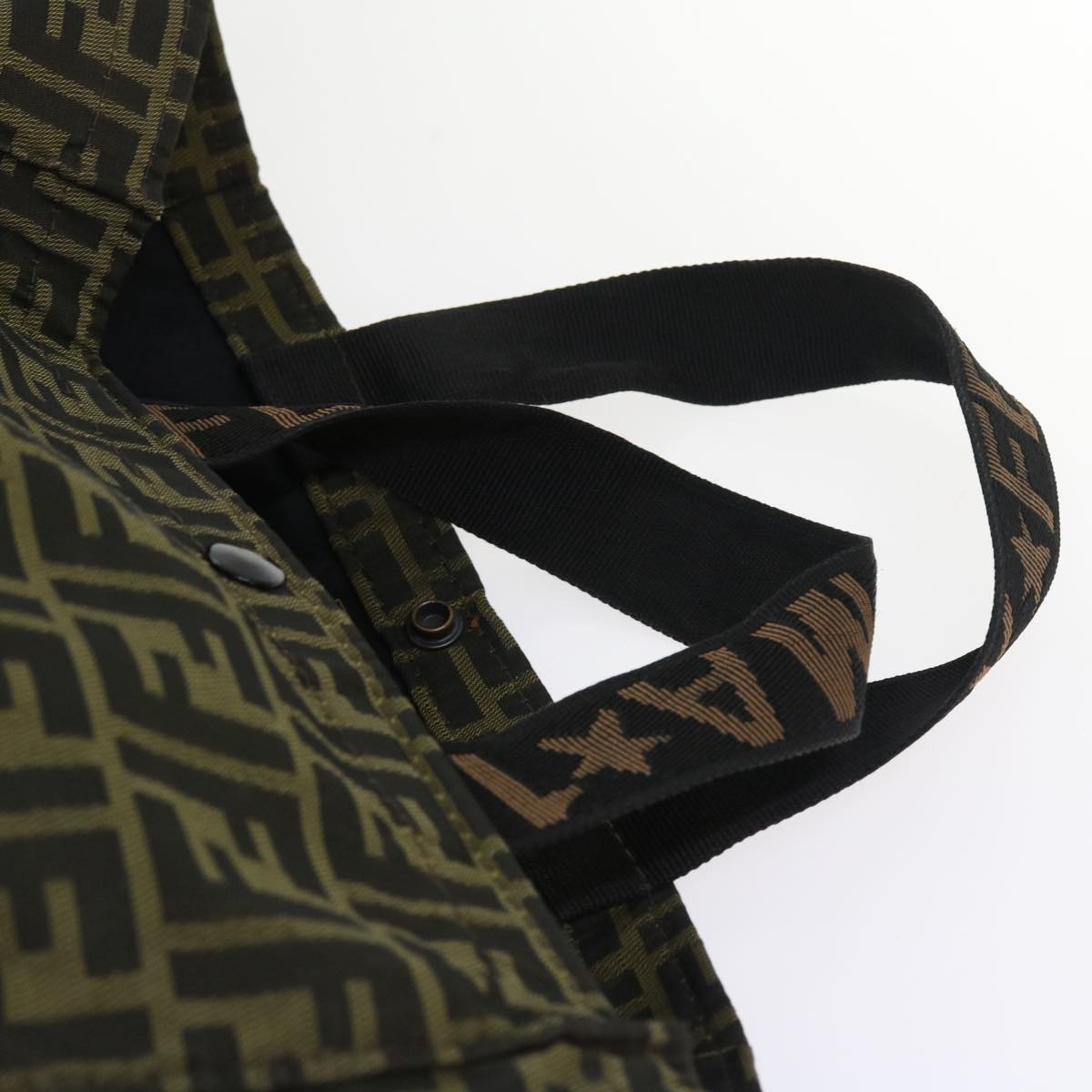 FENDI Zucca Canvas Carry Bag Black Brown bs8850