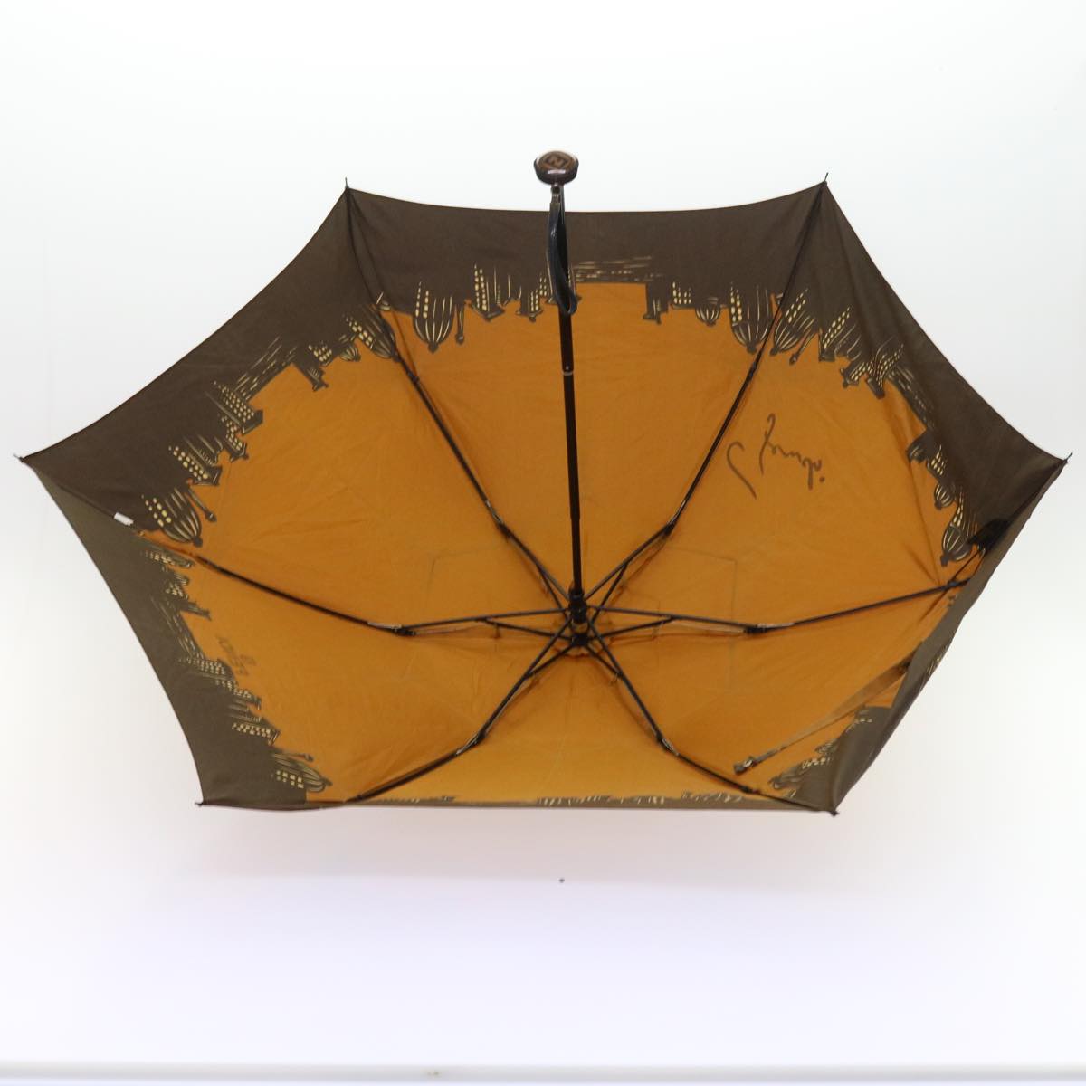 FENDI Zucchino Canvas Folding Umbrella Nylon 3Set Brown Beige bs8876