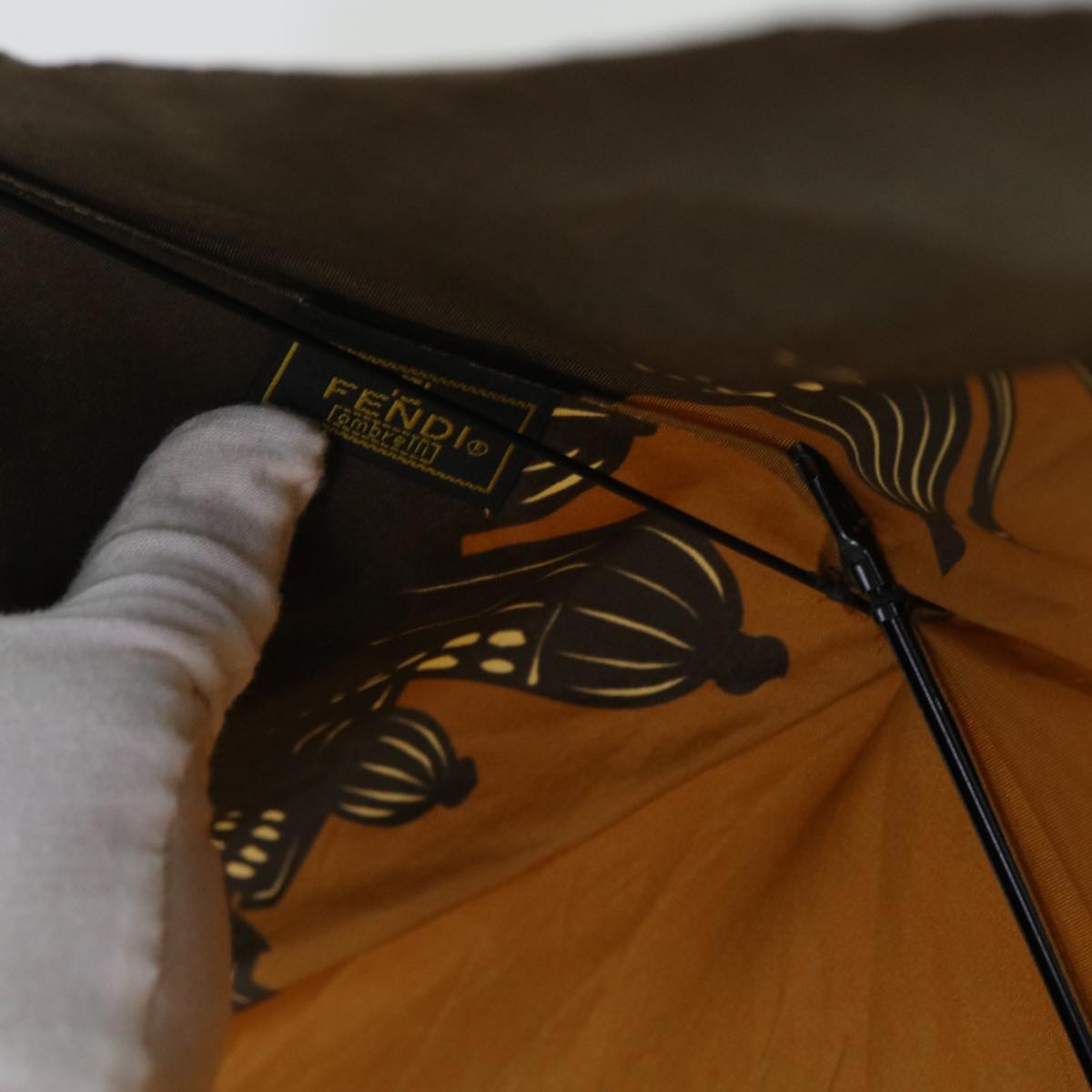FENDI Zucchino Canvas Folding Umbrella Nylon 3Set Brown Beige bs8876