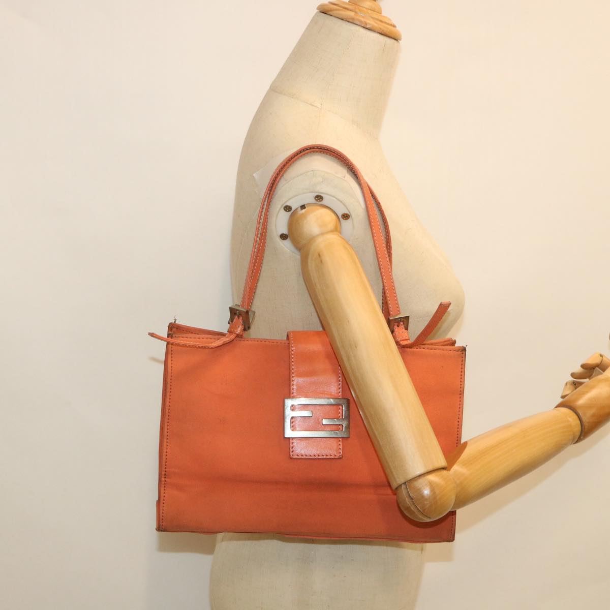FENDI Shoulder Bag Nylon Orange bs8893