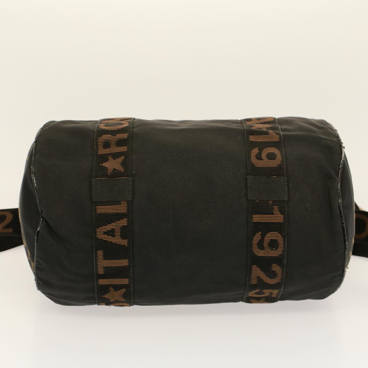 FENDI Boston Bag Nylon 2way Brown Black bs8911