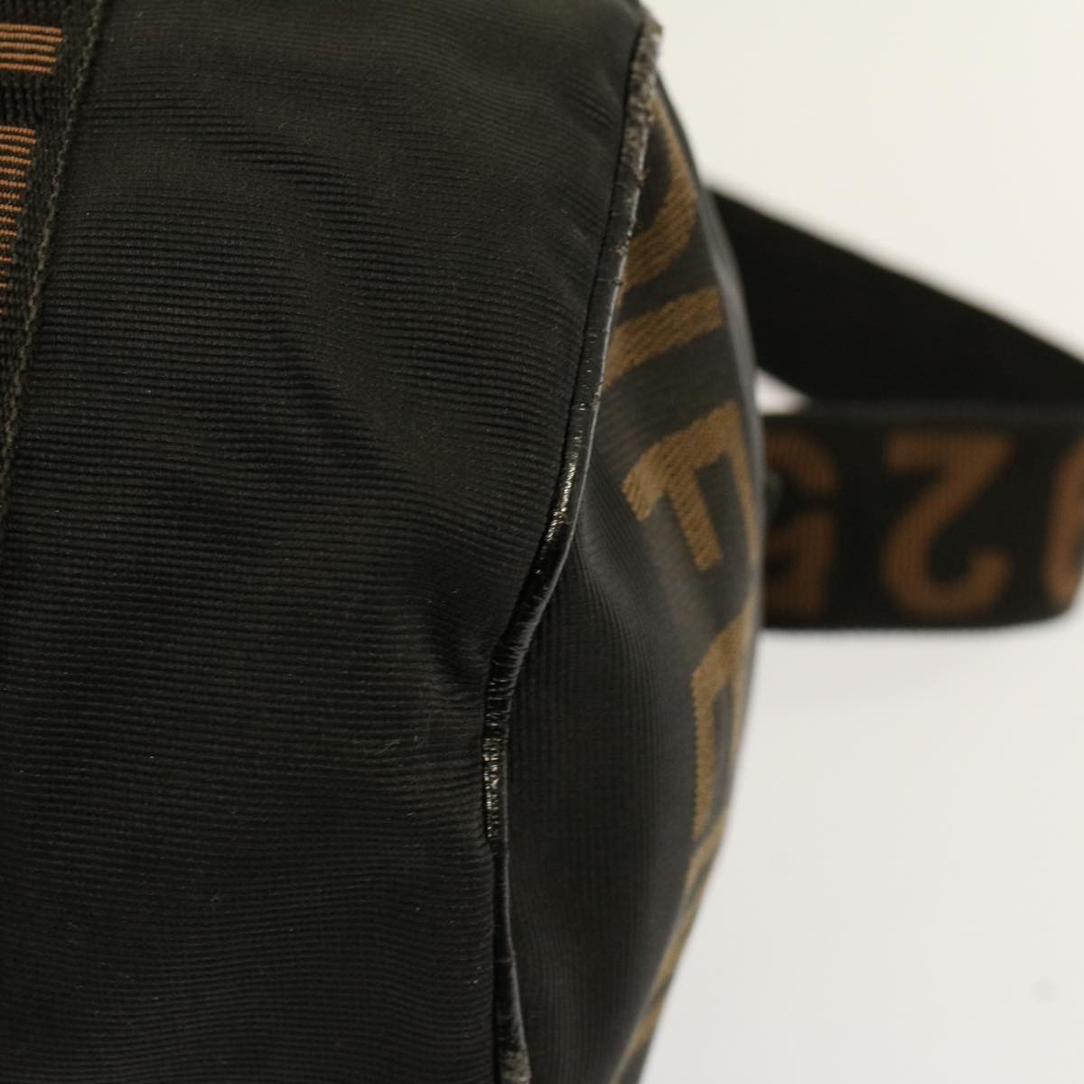FENDI Boston Bag Nylon 2way Brown Black bs8911