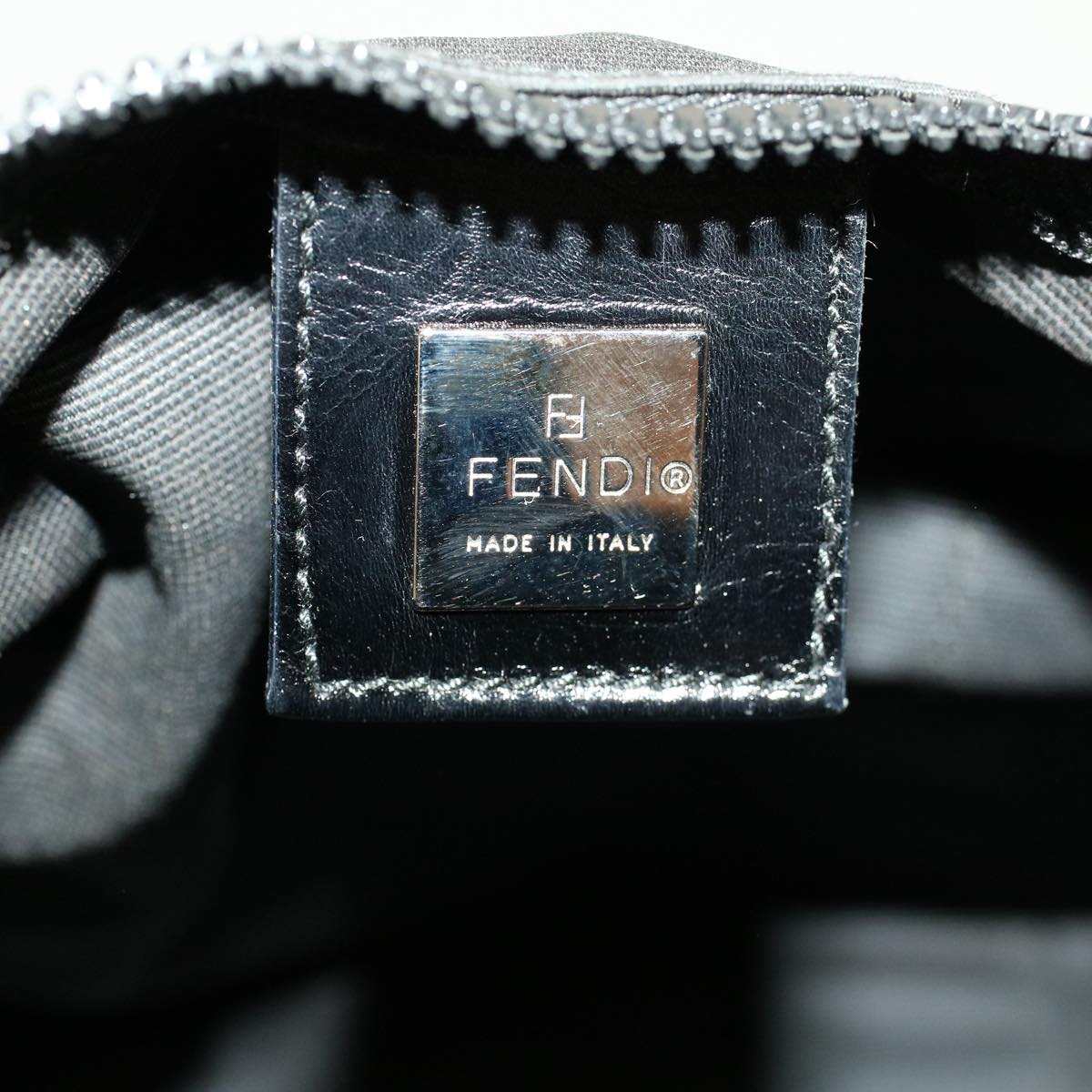 FENDI Boston Bag Nylon 2way Brown Black bs8911