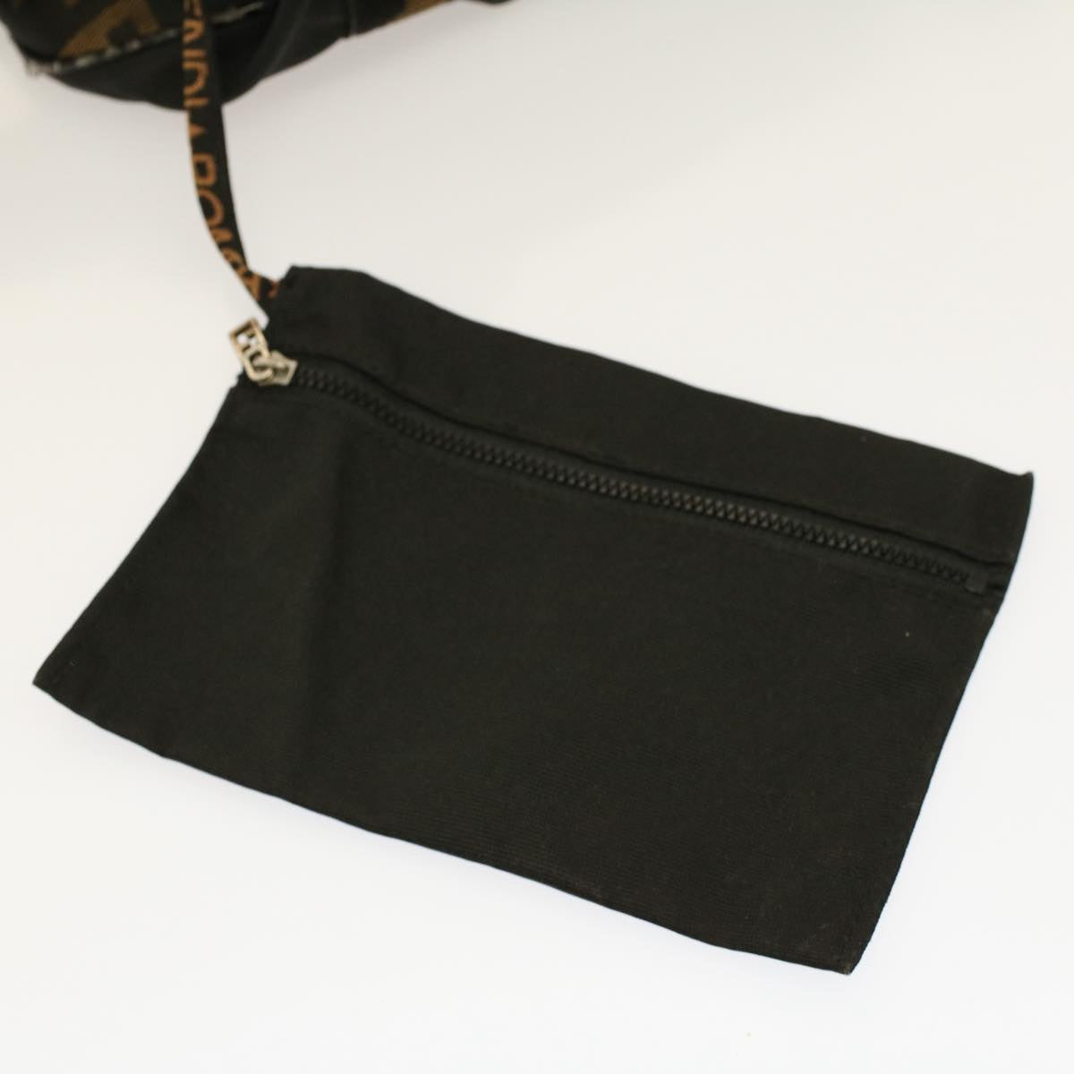 FENDI Boston Bag Nylon 2way Brown Black bs8911