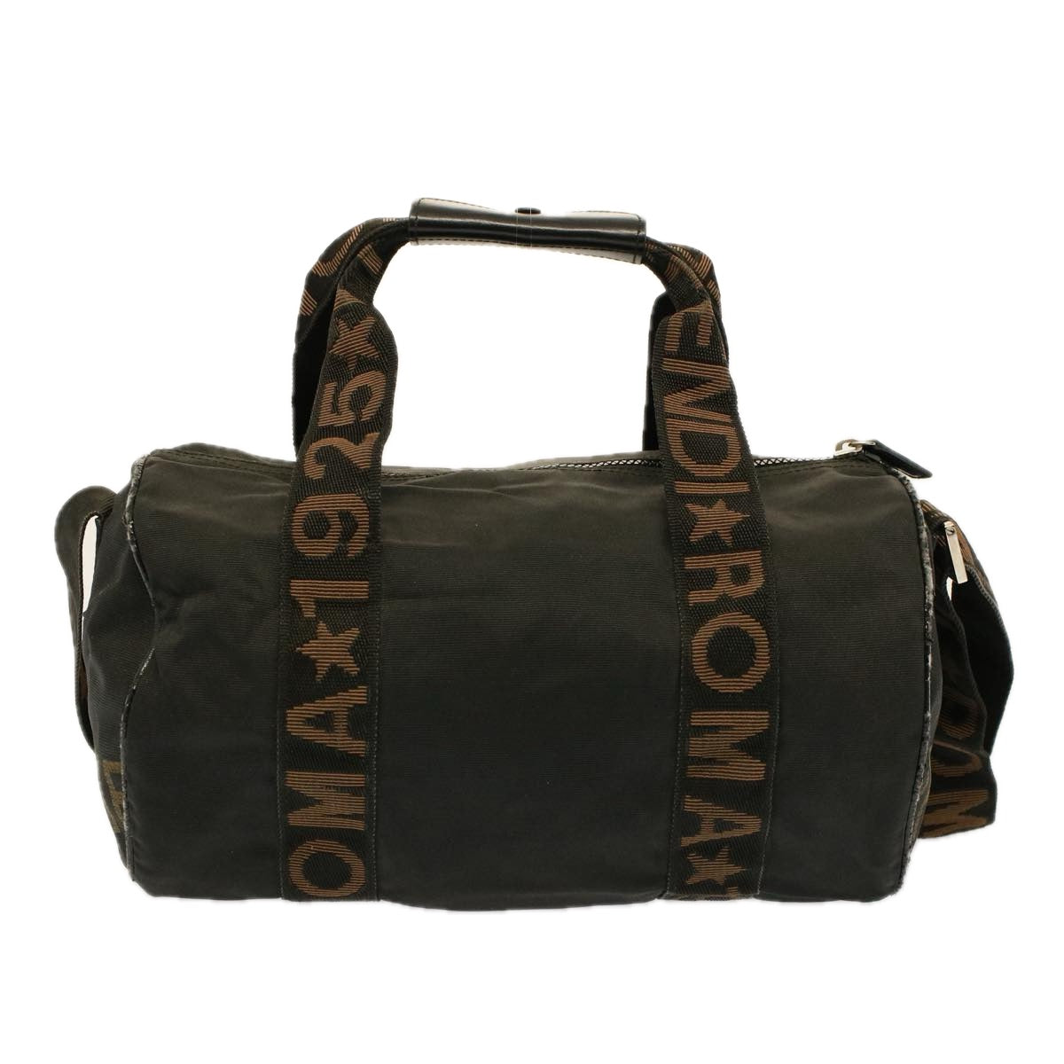 FENDI Boston Bag Nylon 2way Brown Black bs8911