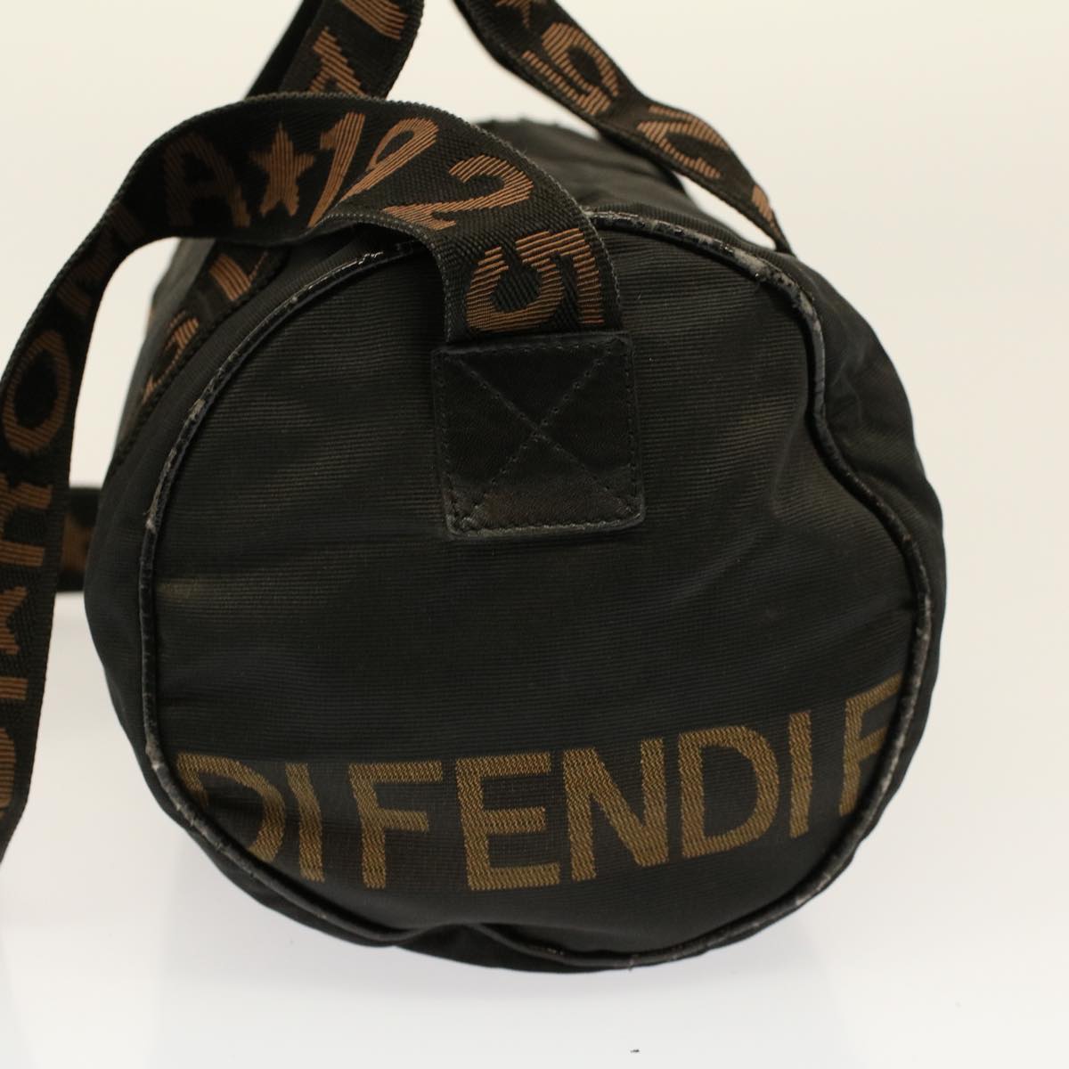 FENDI Boston Bag Nylon 2way Brown Black bs8911