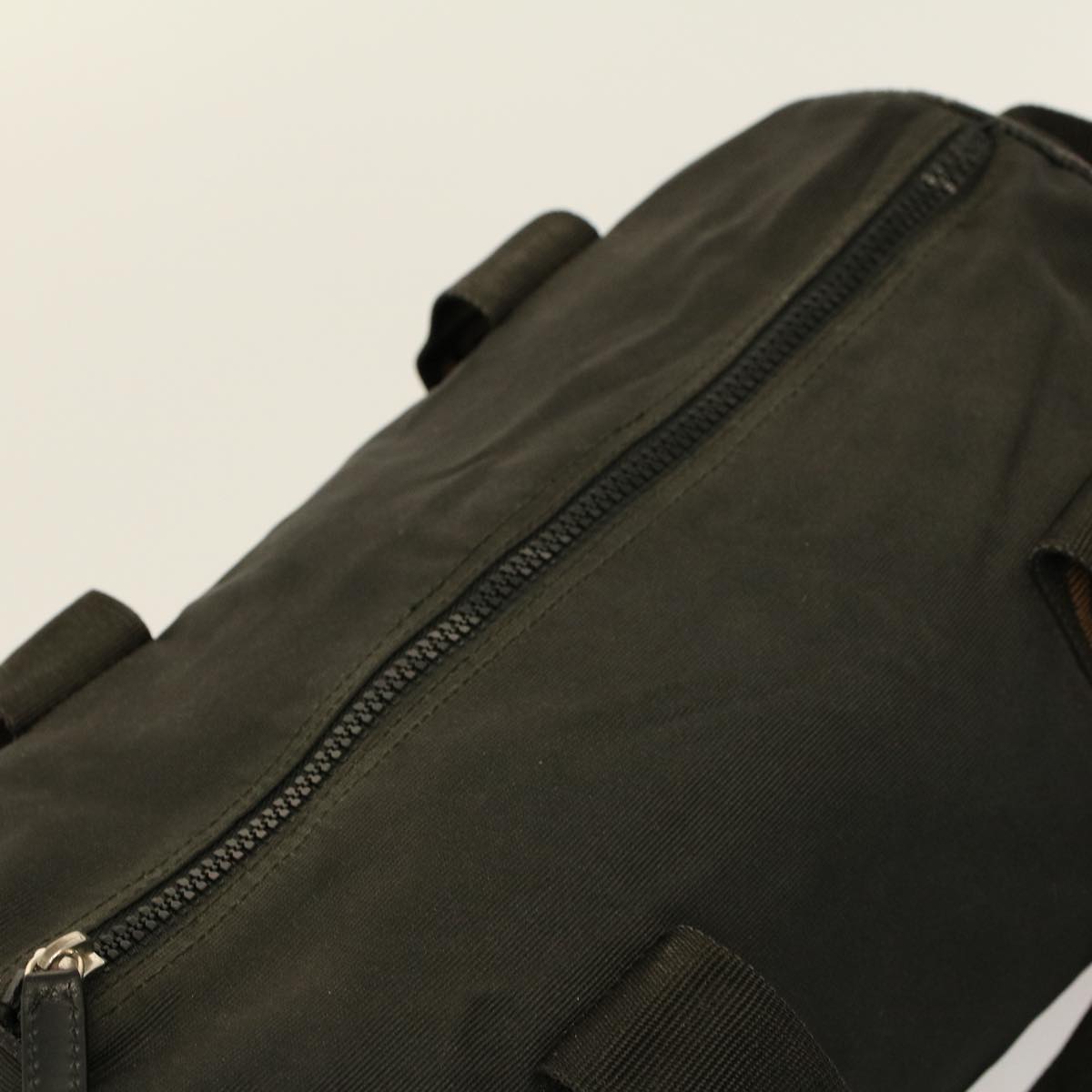 FENDI Boston Bag Nylon 2way Brown Black bs8911