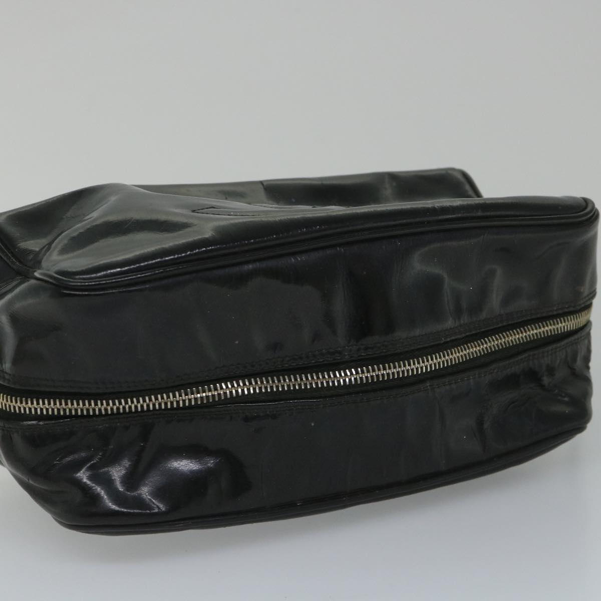 CHANEL Clutch Bag Patent leather Black CC bs9031