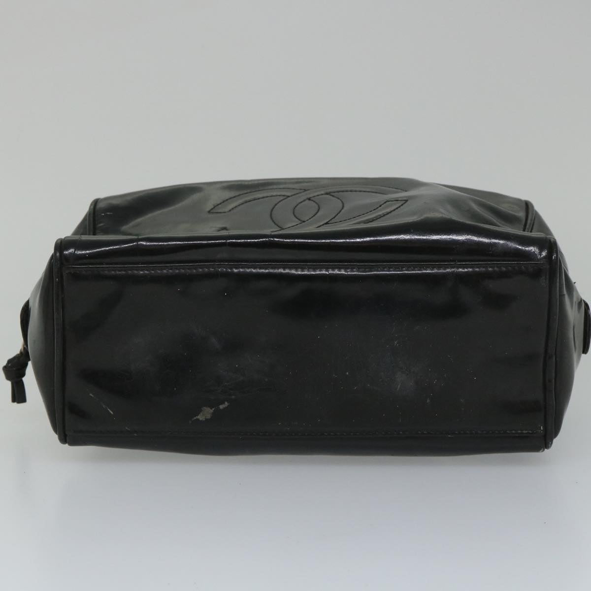 CHANEL Clutch Bag Patent leather Black CC bs9031