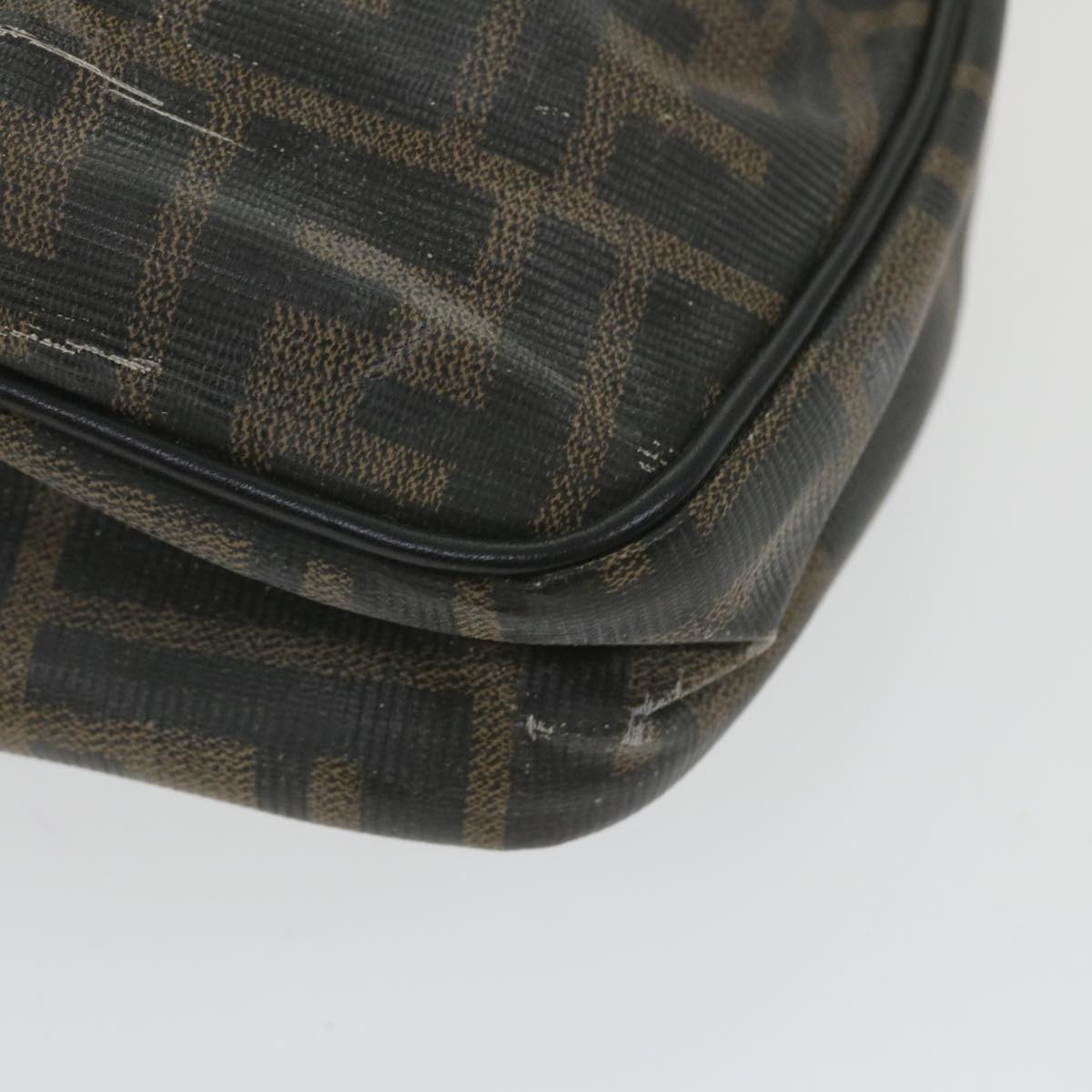 FENDI Zucca Canvas Shoulder Bag Coated Canvas Brown bs9073