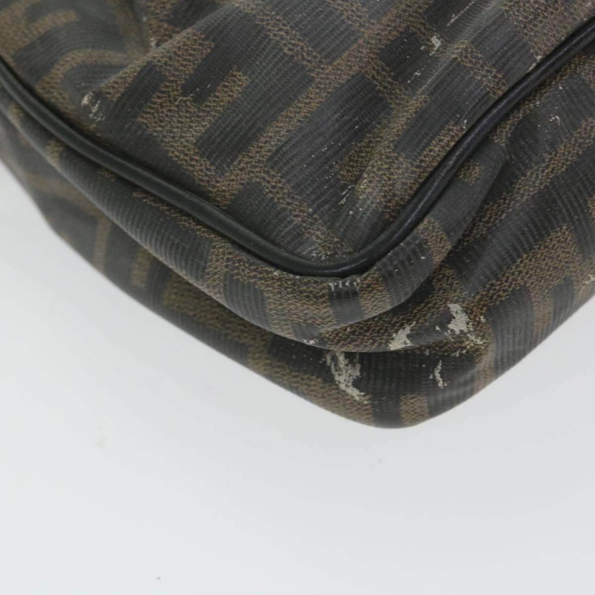 FENDI Zucca Canvas Shoulder Bag Coated Canvas Brown bs9073