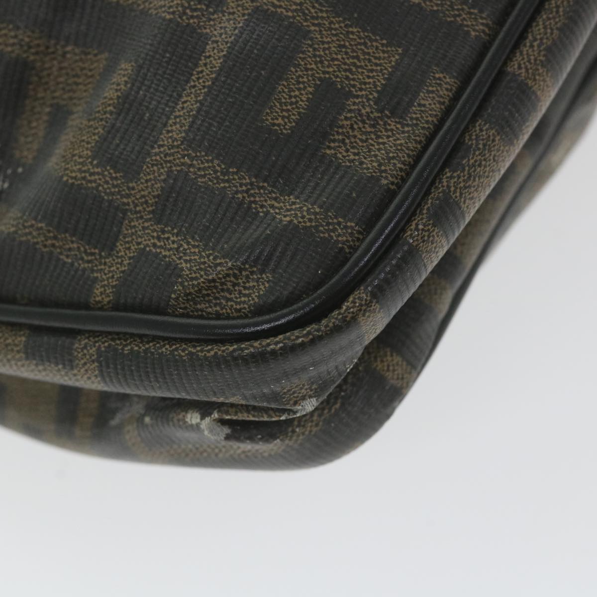 FENDI Zucca Canvas Shoulder Bag Coated Canvas Brown bs9073