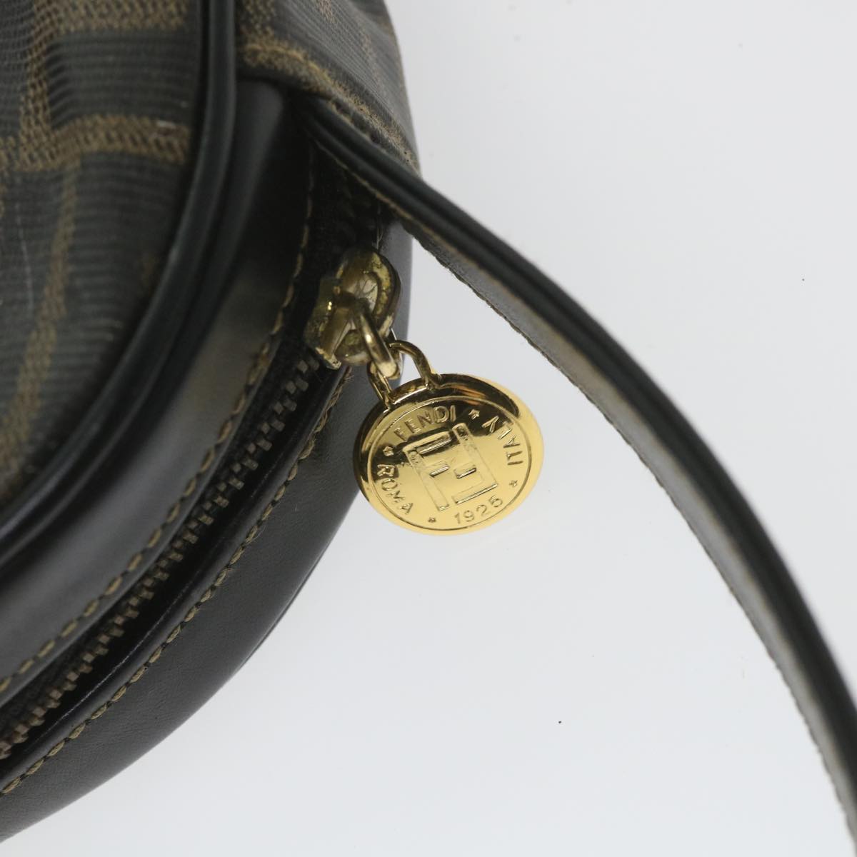 FENDI Zucca Canvas Shoulder Bag Coated Canvas Brown bs9073