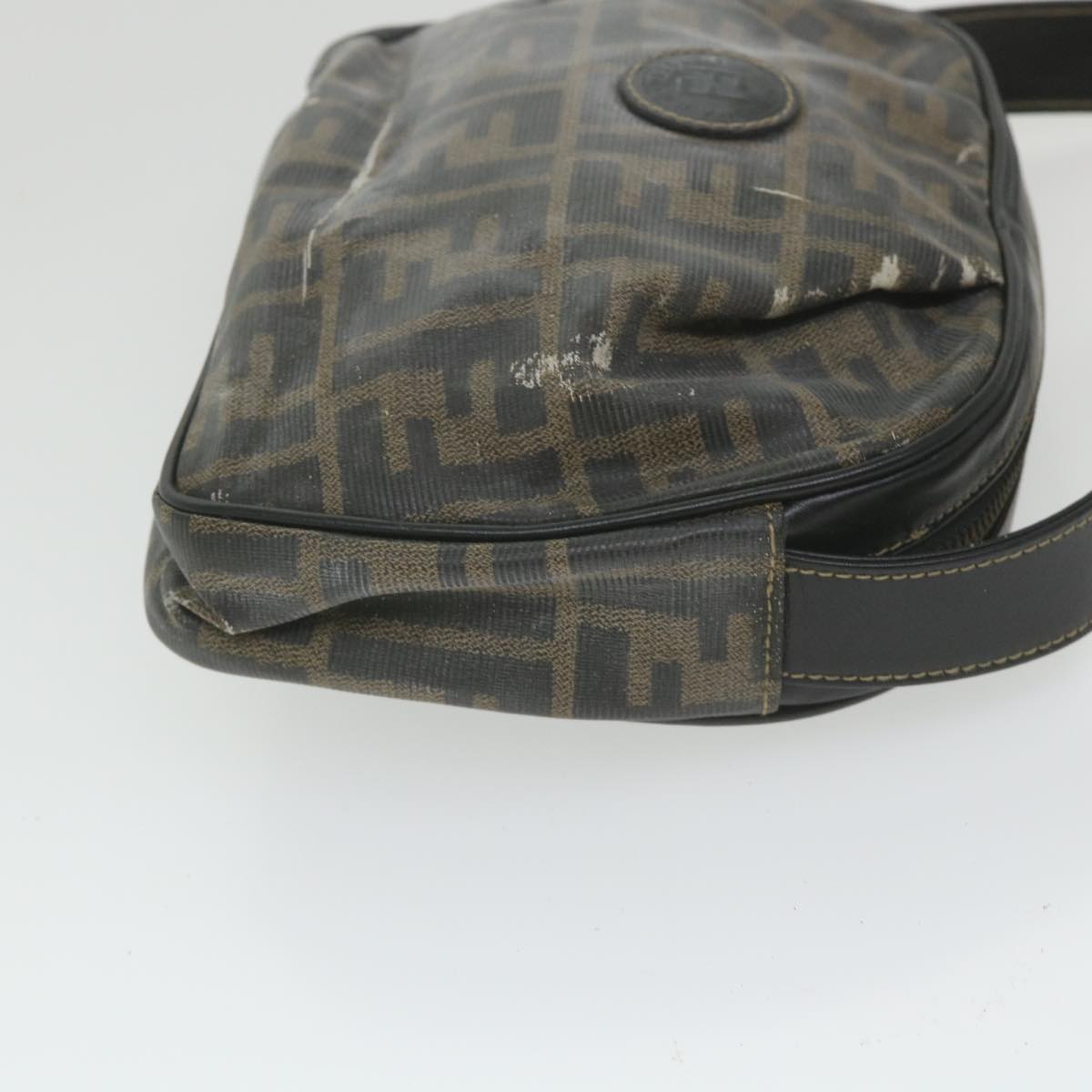FENDI Zucca Canvas Shoulder Bag Coated Canvas Brown bs9073