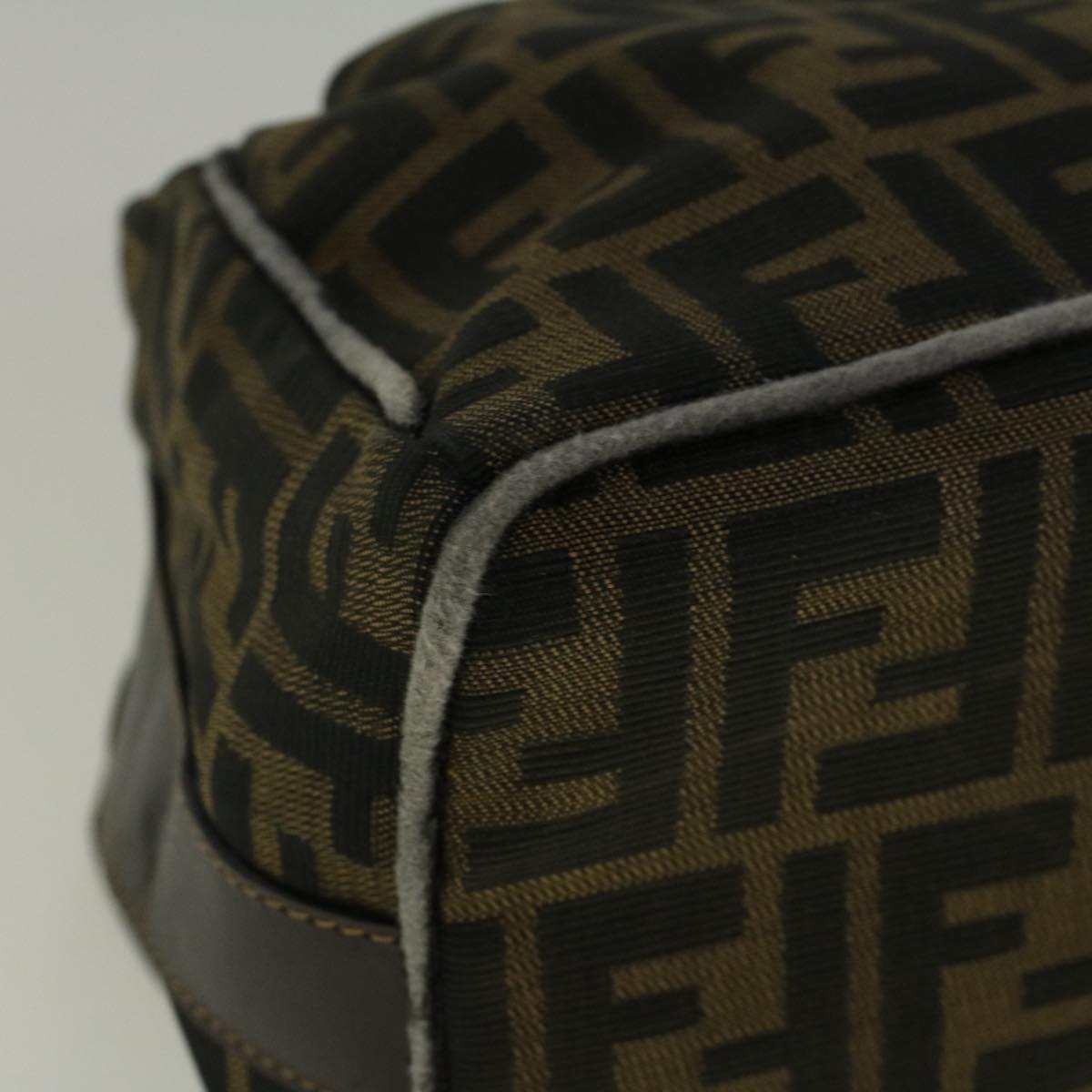 FENDI Zucca Canvas Hand Bag Brown bs9074