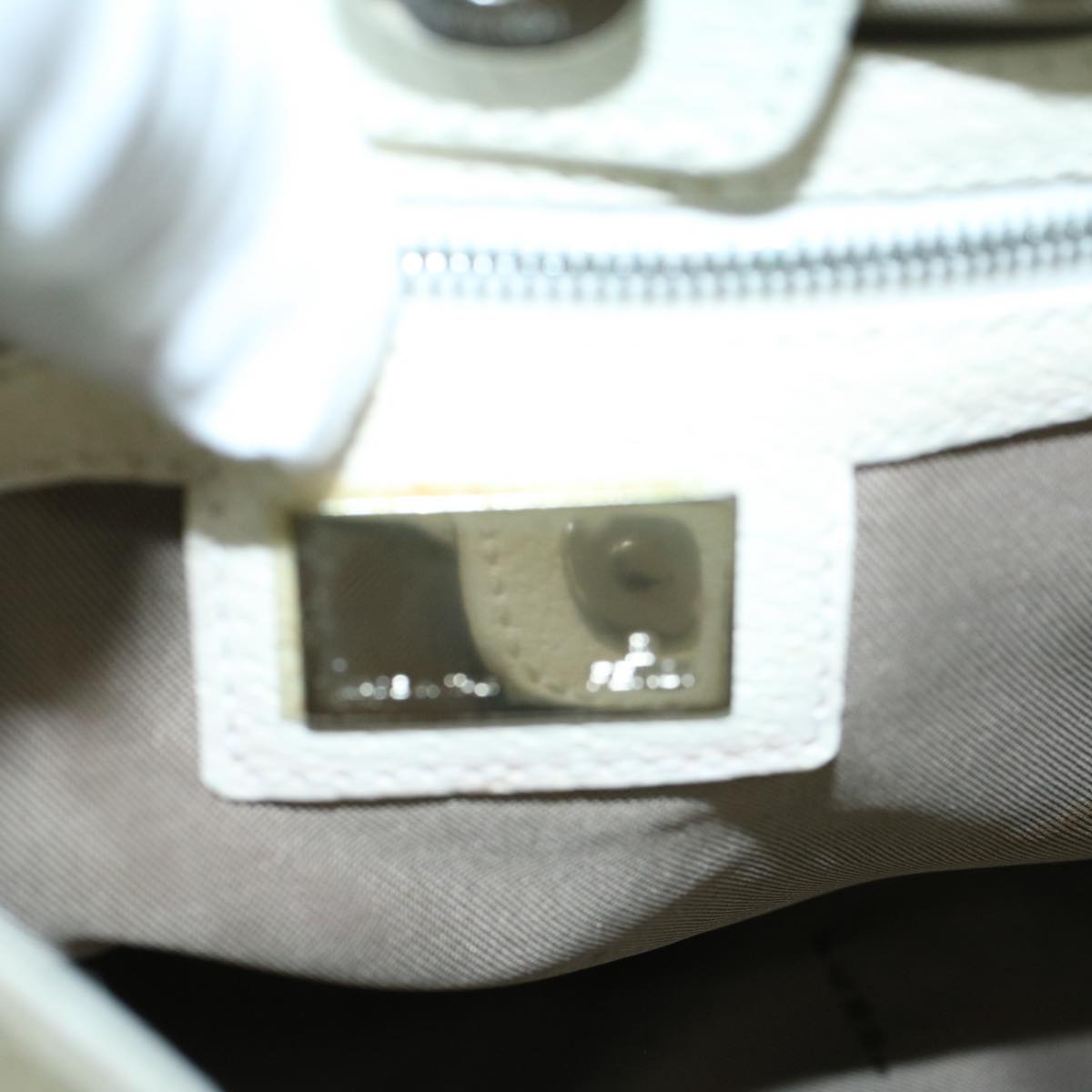 FENDI Shoulder Bag Canvas Beige bs9075