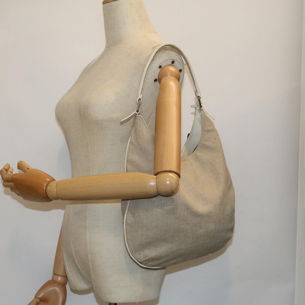 FENDI Shoulder Bag Canvas Beige bs9075