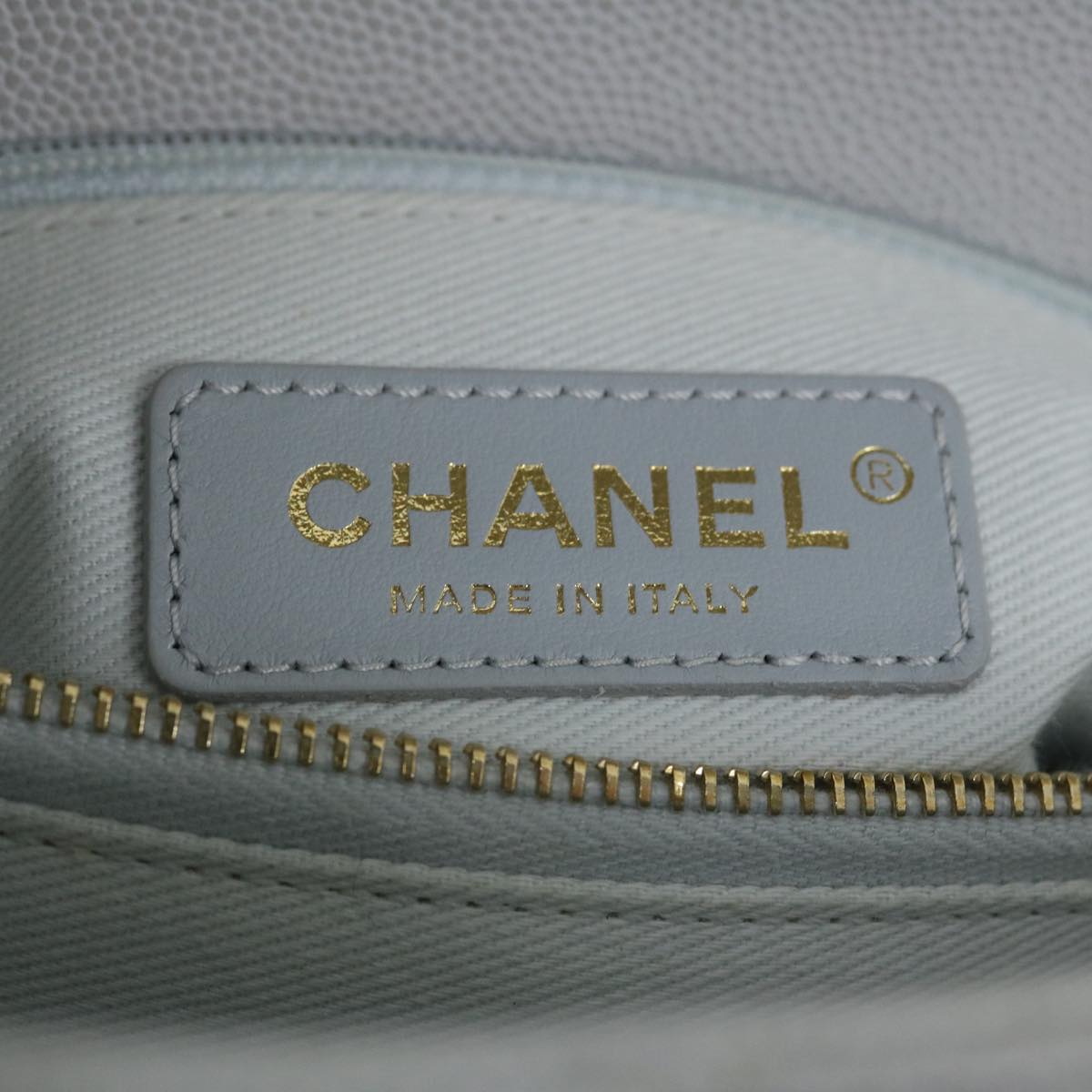 CHANEL Matelasse Chain Shoulder Hand Bag Caviar Skin 2way White CC bs910A