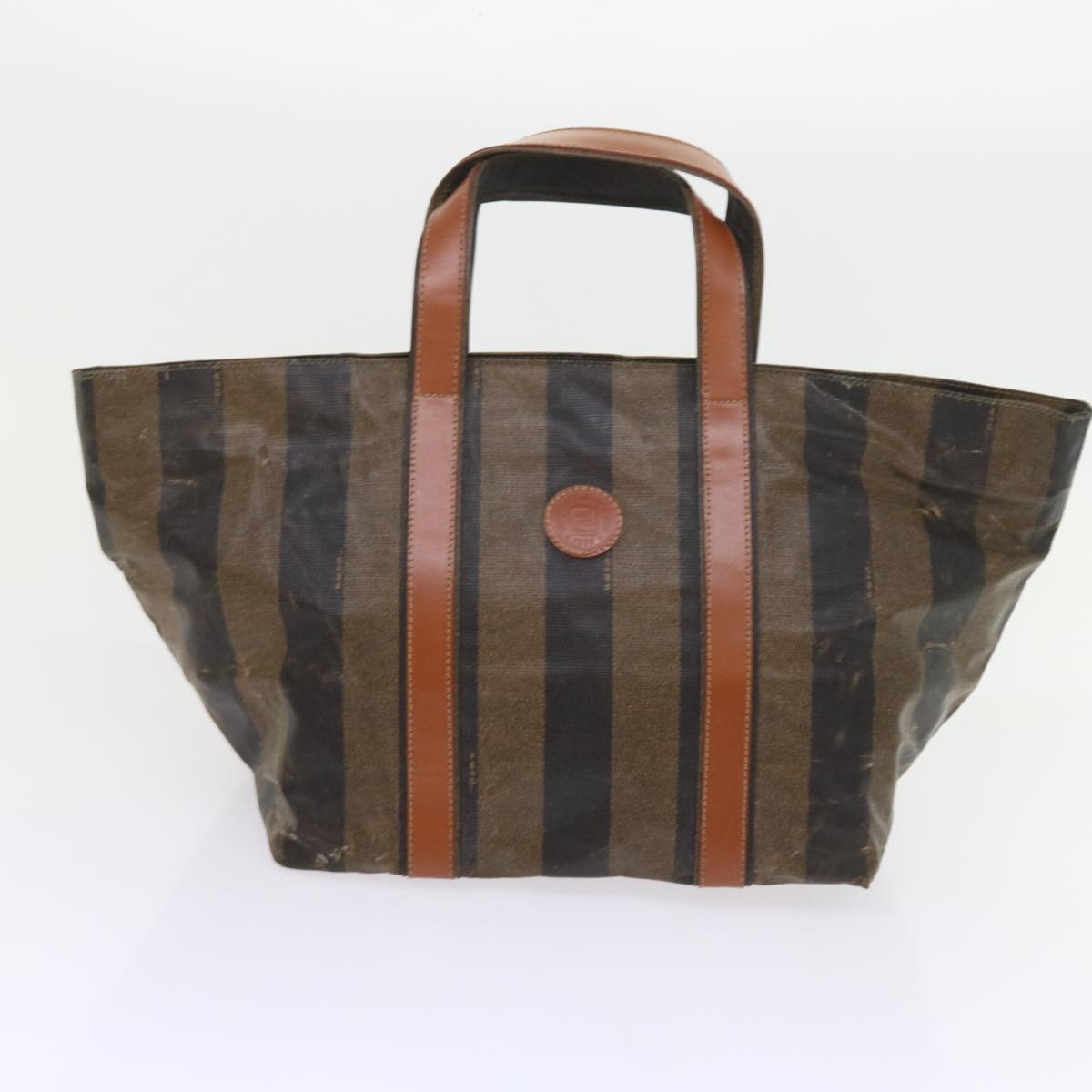 FENDI Pecan Canvas Hand Bag Coated Canvas 3Set Brown Black bs9108