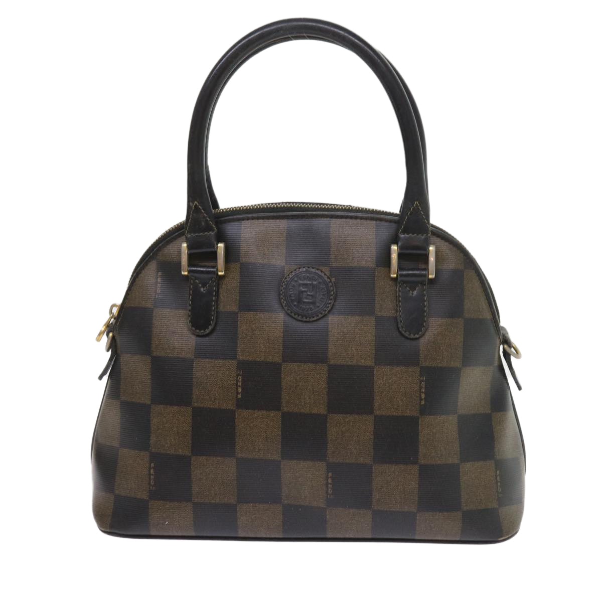 FENDI Pecan Canvas Hand Bag Coated Canvas 3Set Brown Black bs9108