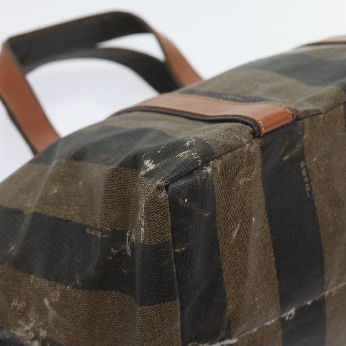 FENDI Pecan Canvas Hand Bag Coated Canvas 3Set Brown Black bs9108