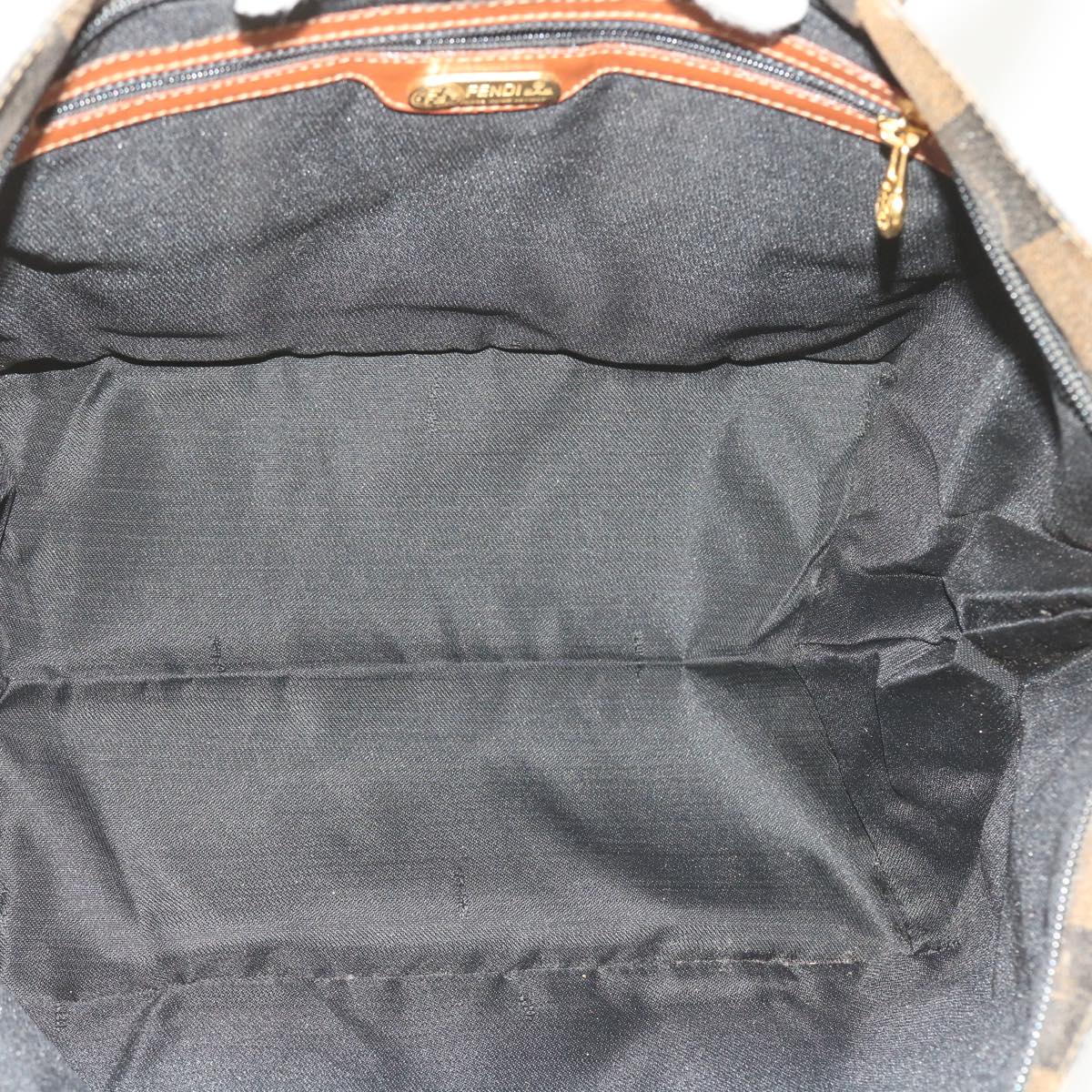 FENDI Pecan Canvas Hand Bag Coated Canvas 3Set Brown Black bs9108