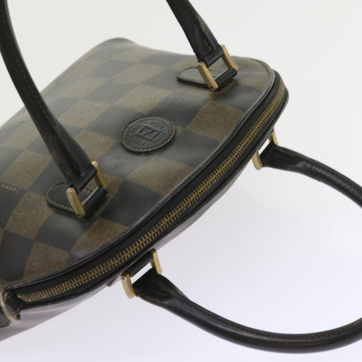 FENDI Pecan Canvas Hand Bag Coated Canvas 3Set Brown Black bs9108