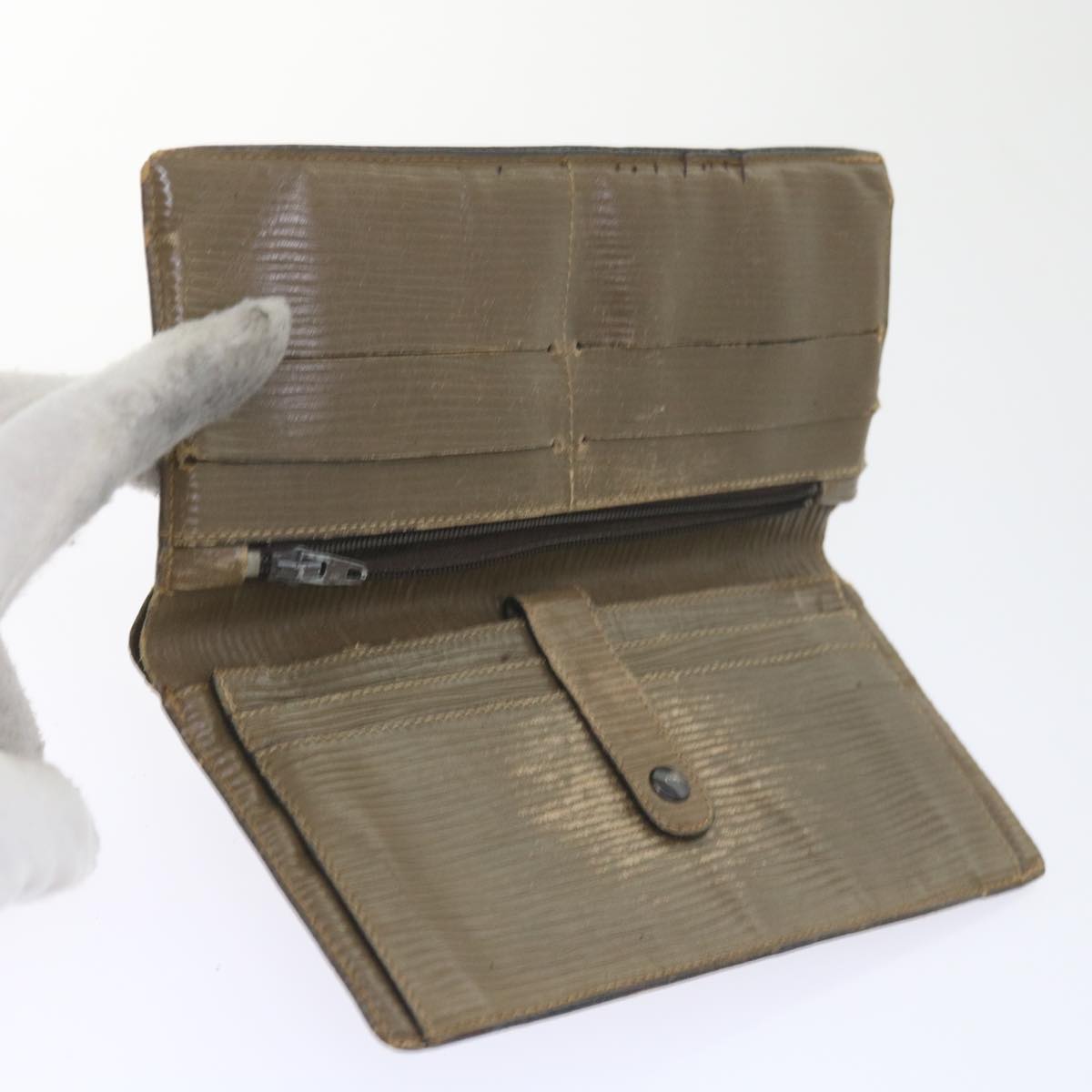 FENDI Pecan Canvas Wallet Shoulder Bag Coated Canvas 6Set Brown bs9110