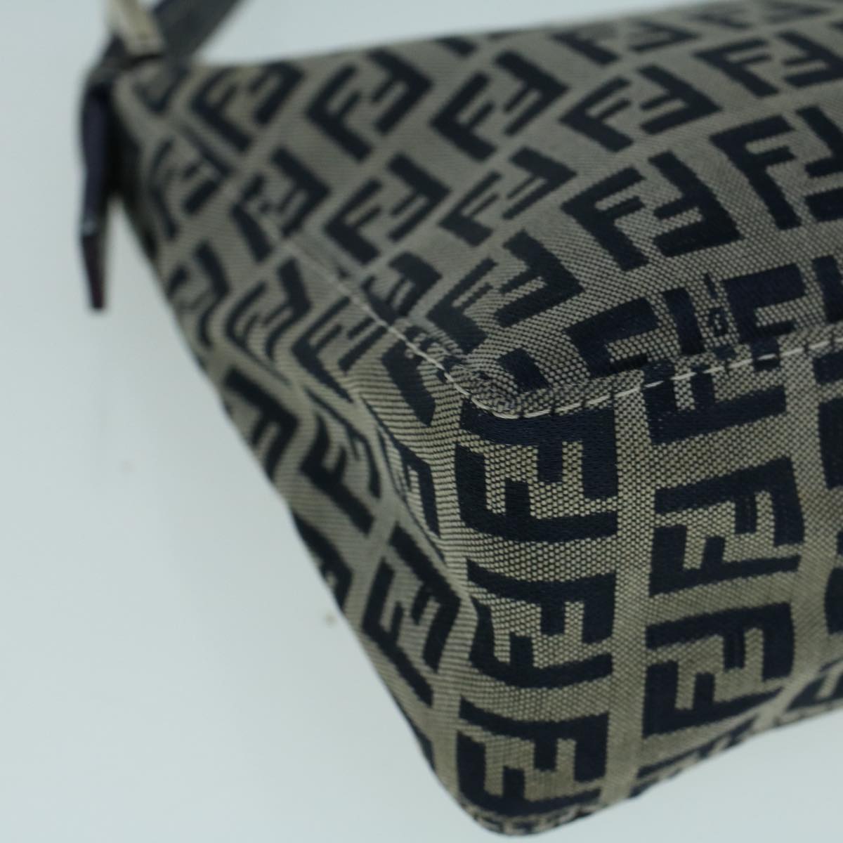 FENDI Zucchino Canvas Shoulder Bag Navy bs9131