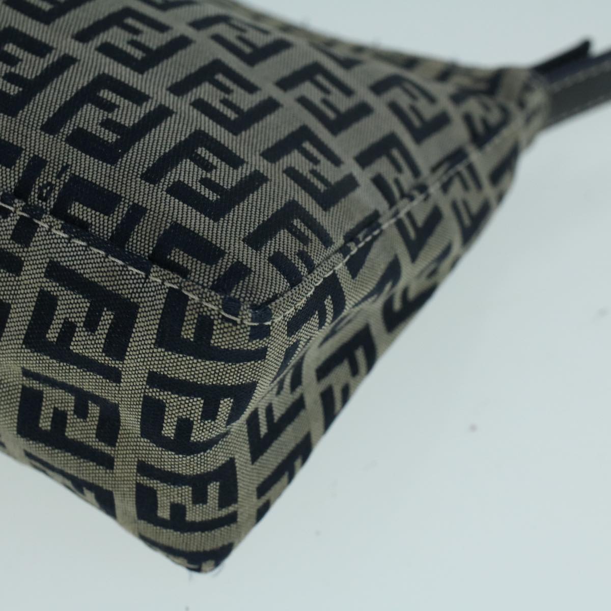 FENDI Zucchino Canvas Shoulder Bag Navy bs9131