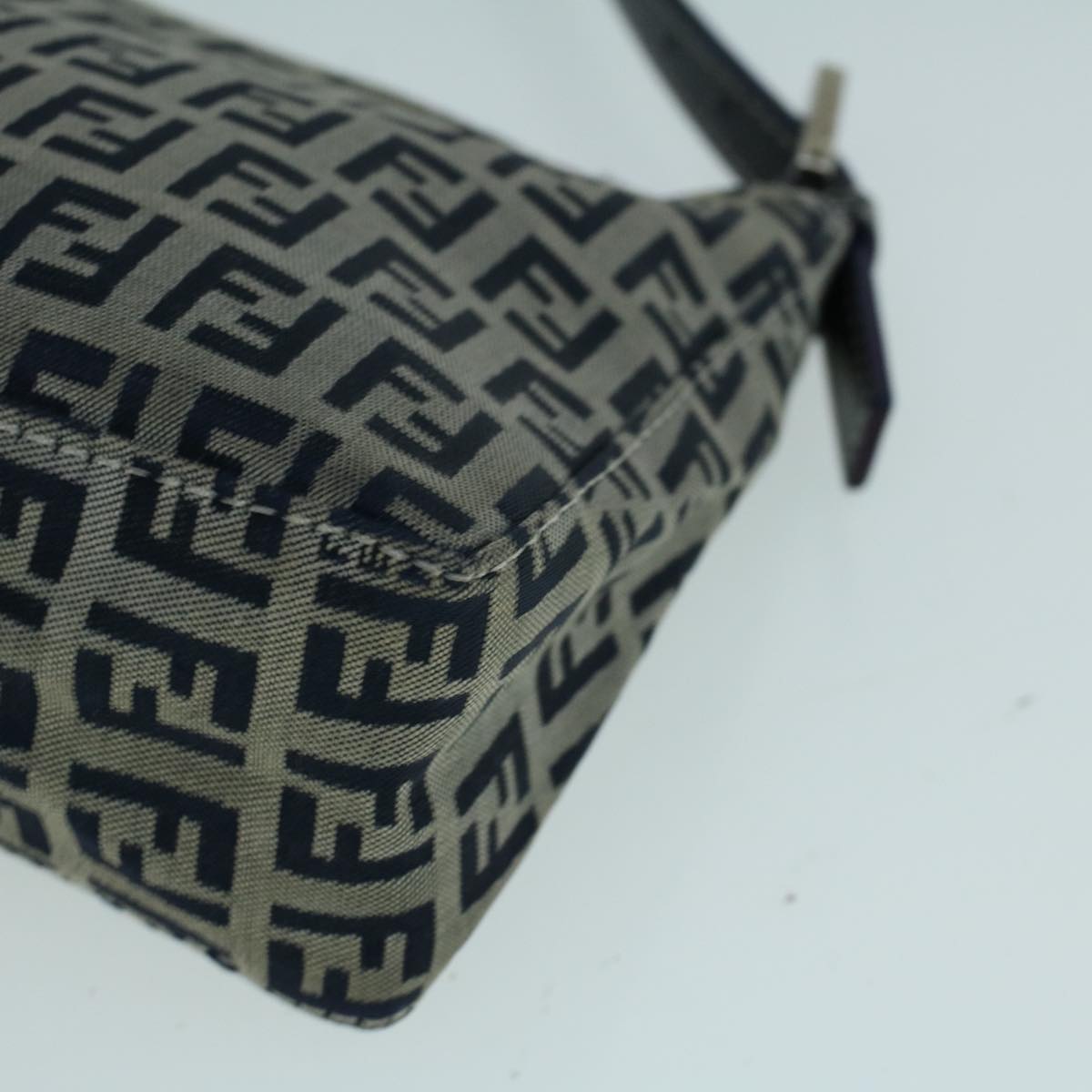 FENDI Zucchino Canvas Shoulder Bag Navy bs9131