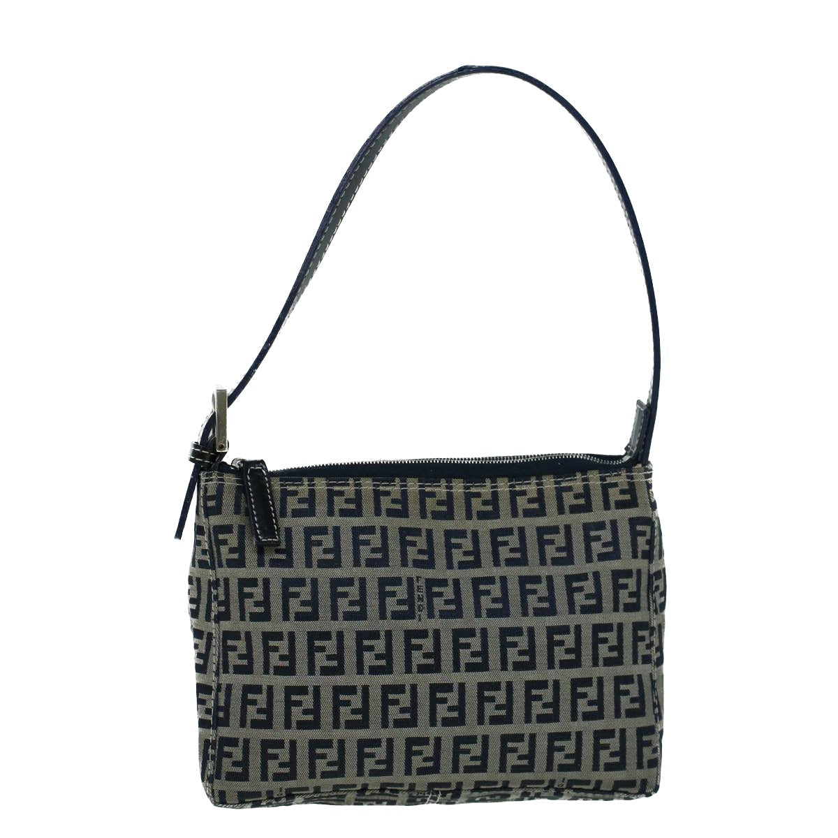 FENDI Zucchino Canvas Shoulder Bag Navy bs9131