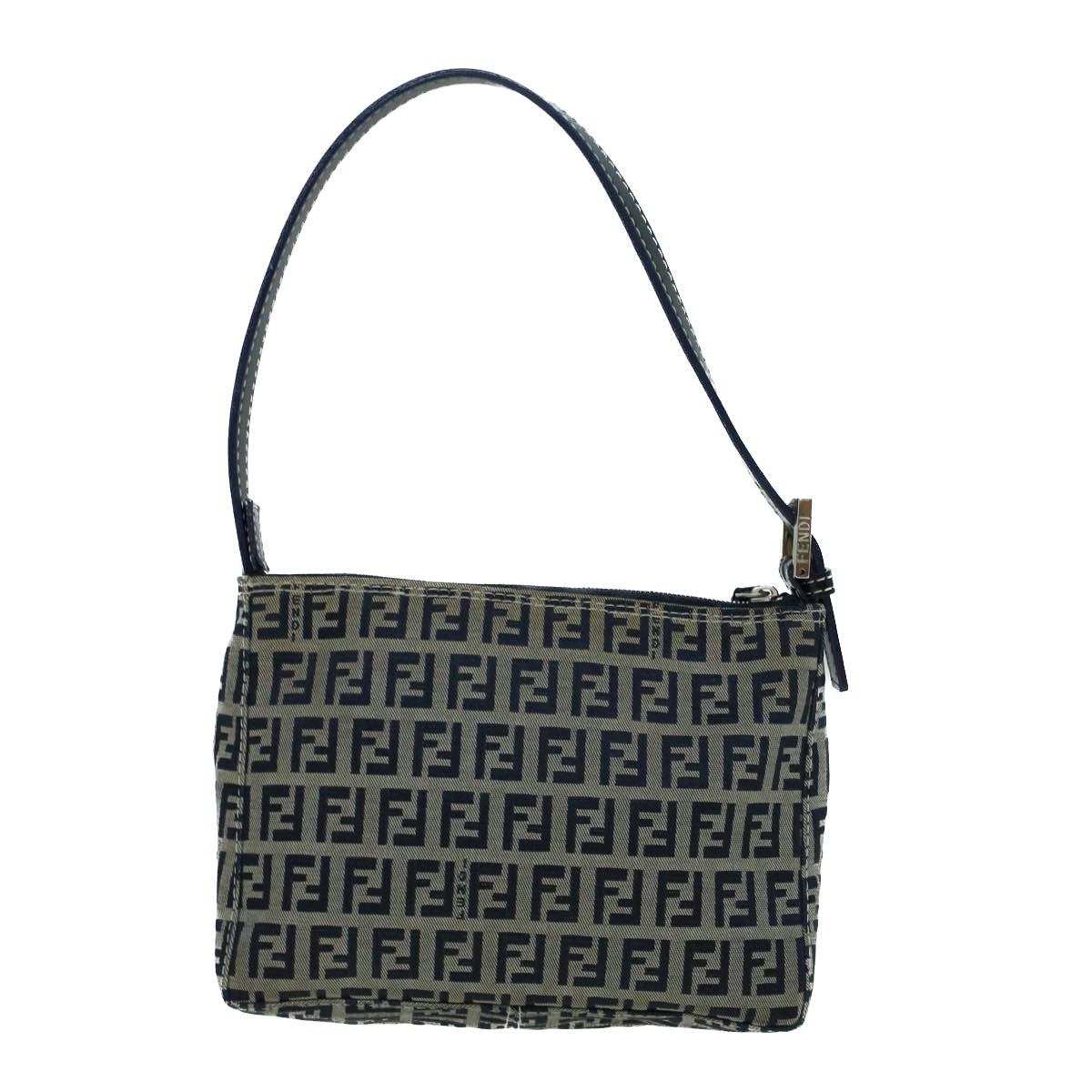 FENDI Zucchino Canvas Shoulder Bag Navy bs9131