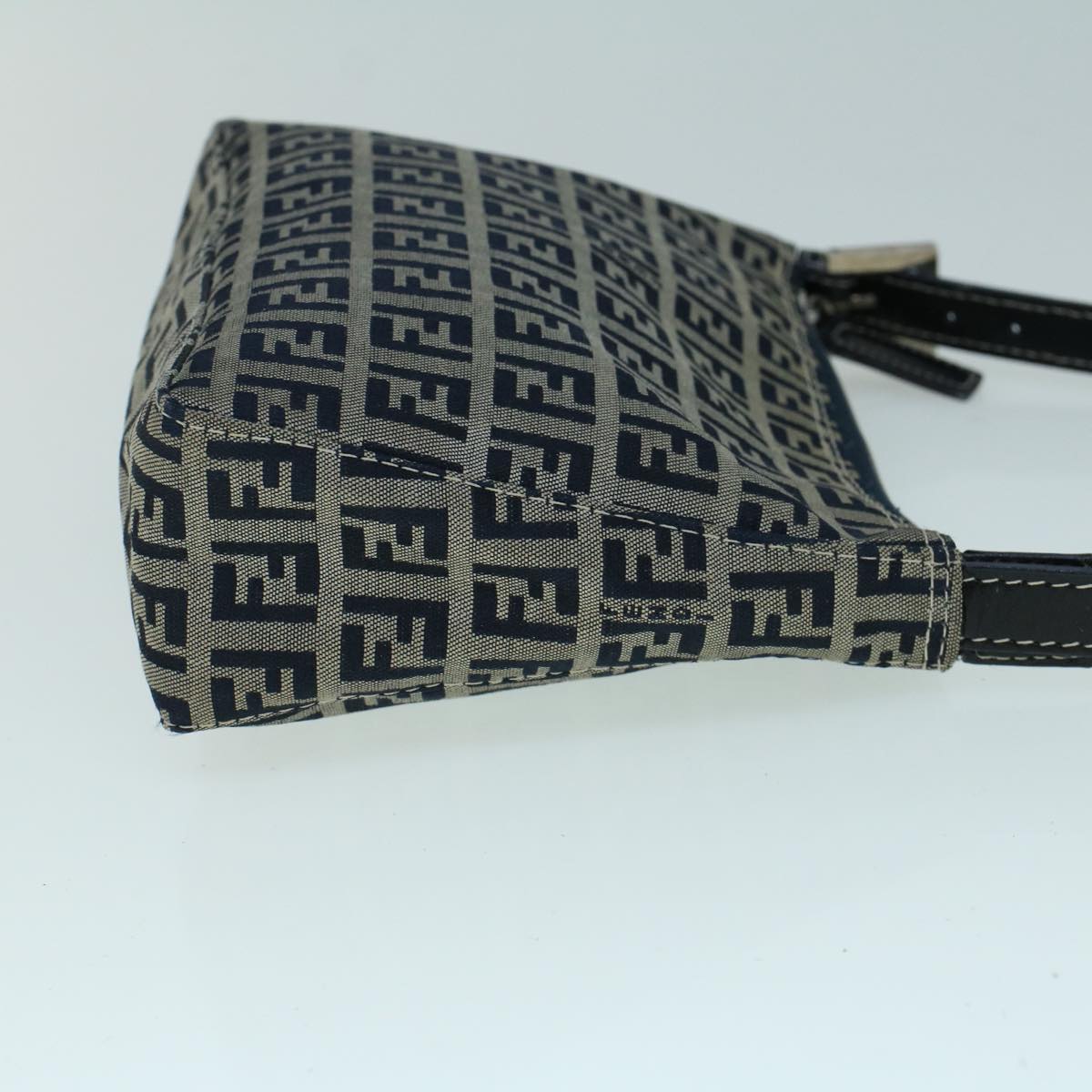 FENDI Zucchino Canvas Shoulder Bag Navy bs9131