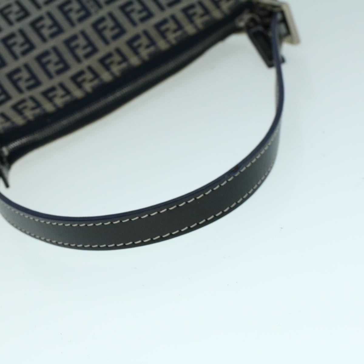 FENDI Zucchino Canvas Shoulder Bag Navy bs9131