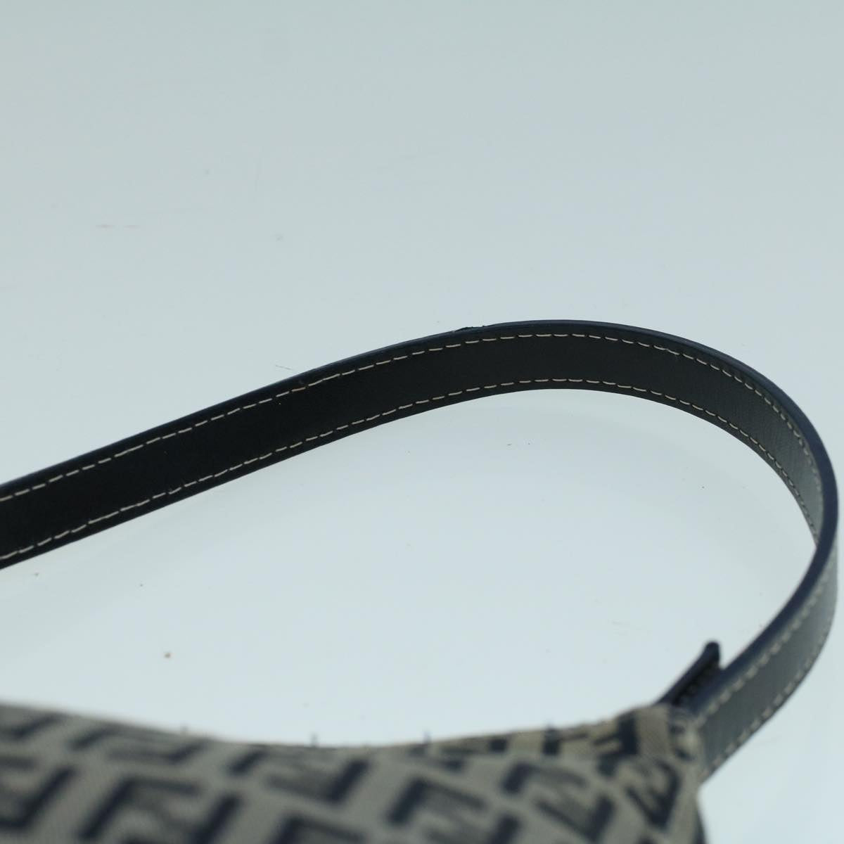 FENDI Zucchino Canvas Shoulder Bag Navy bs9131