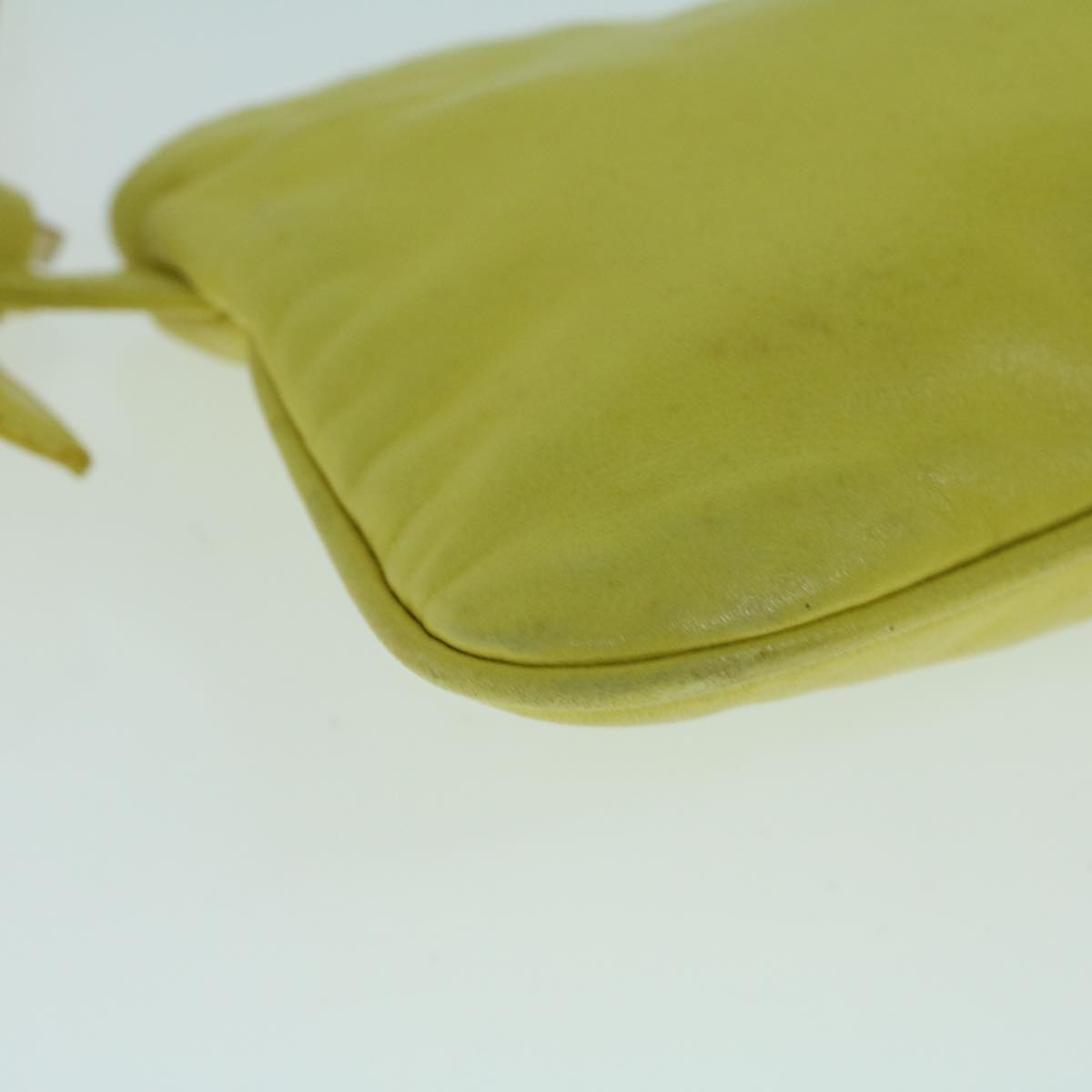 FENDI Mamma Baguette Shoulder Bag Leather Yellow 2354 26685 008 bs9132