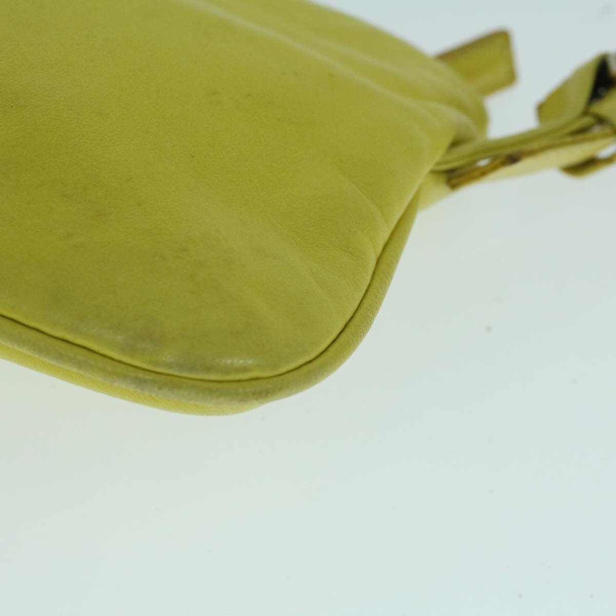 FENDI Mamma Baguette Shoulder Bag Leather Yellow 2354 26685 008 bs9132