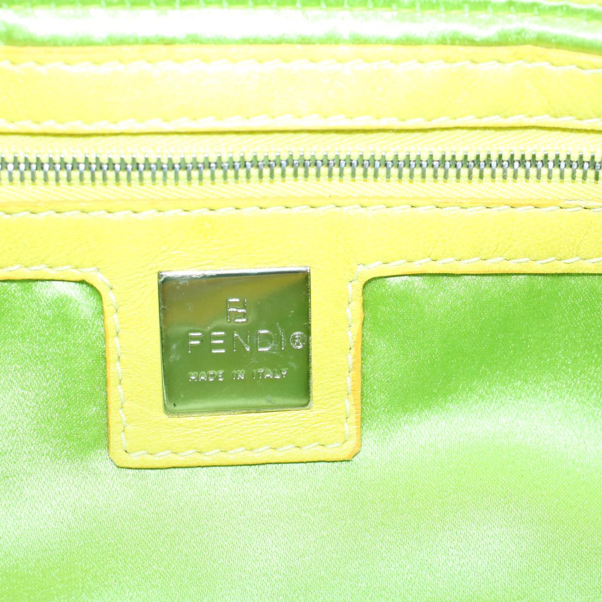 FENDI Mamma Baguette Shoulder Bag Leather Yellow 2354 26685 008 bs9132