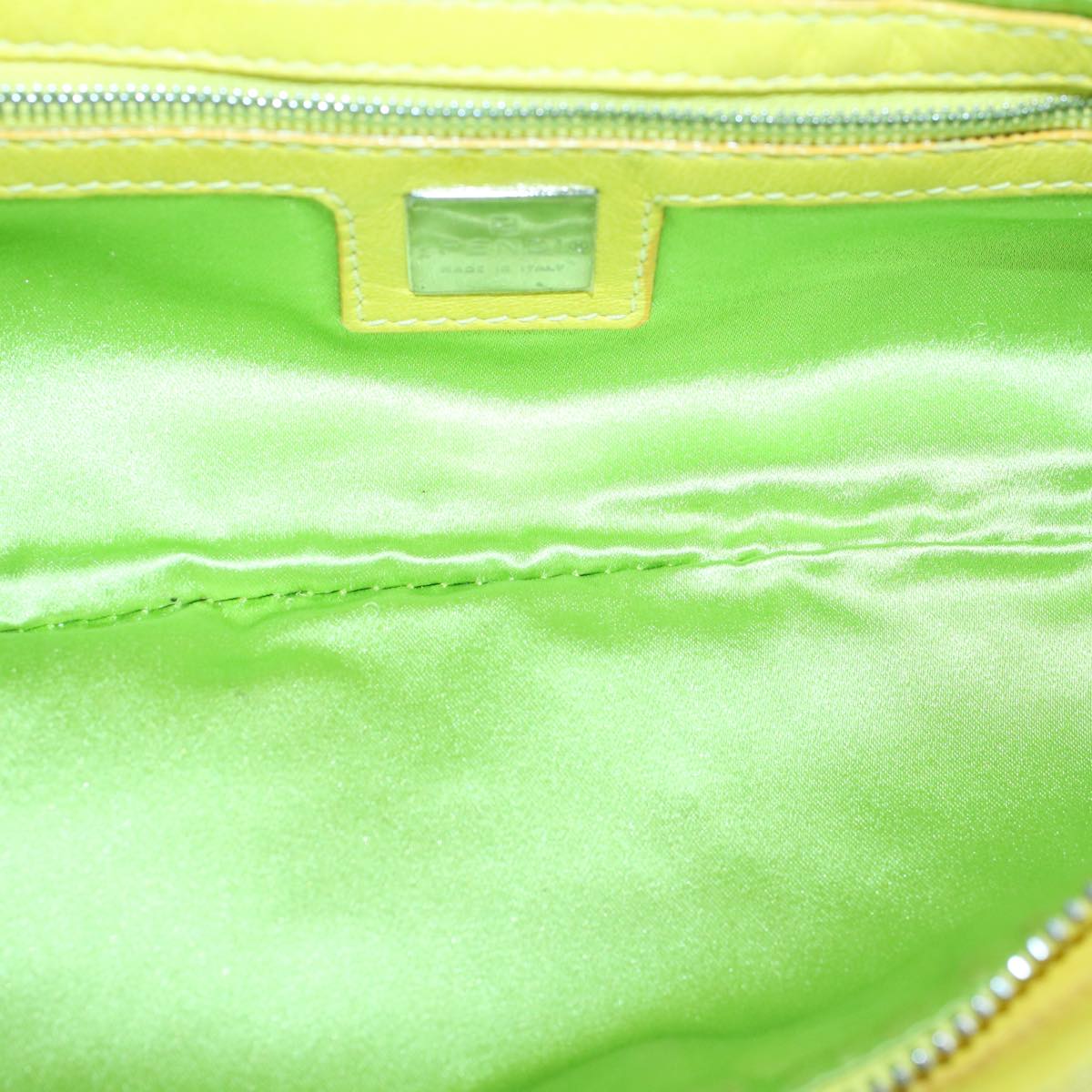FENDI Mamma Baguette Shoulder Bag Leather Yellow 2354 26685 008 bs9132