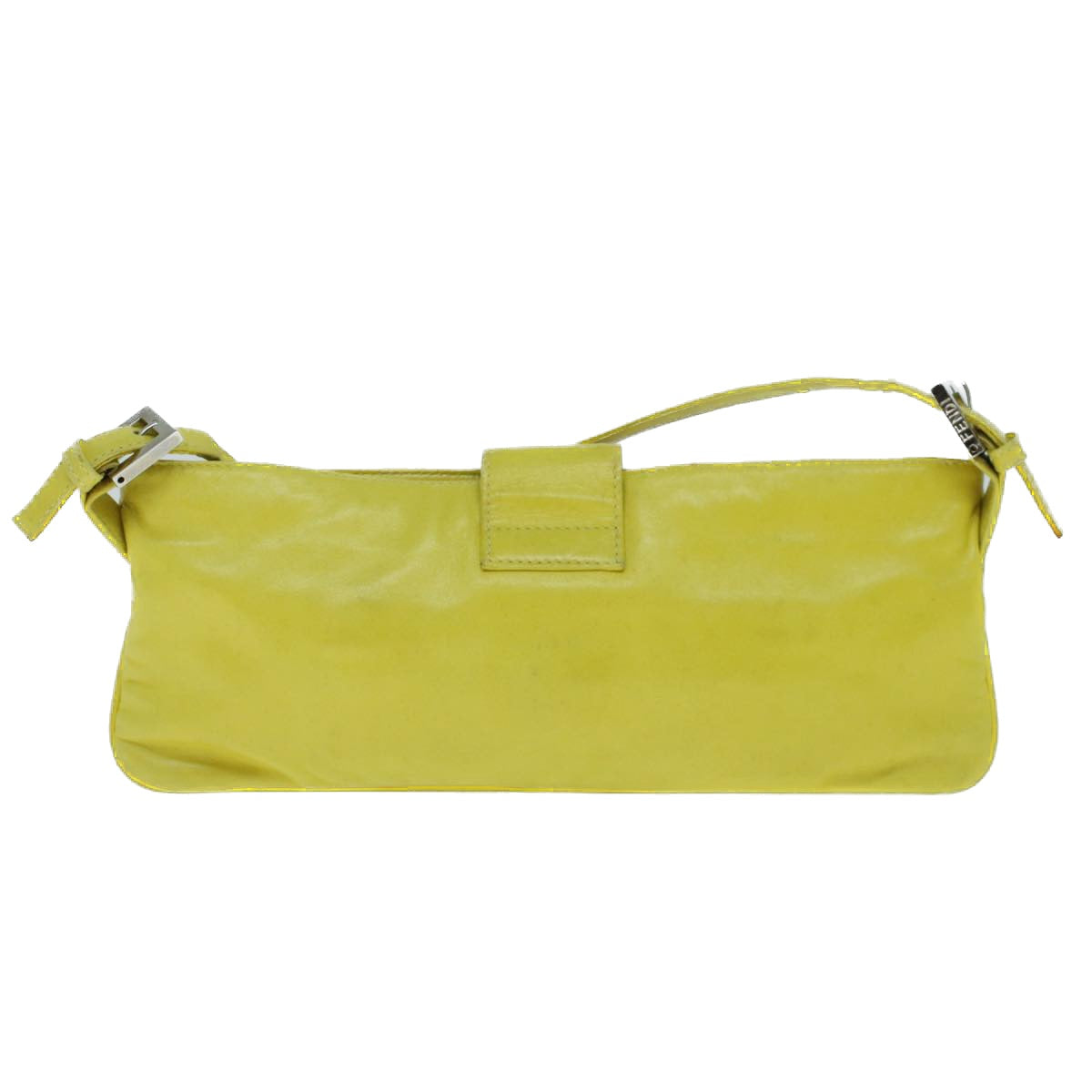 FENDI Mamma Baguette Shoulder Bag Leather Yellow 2354 26685 008 bs9132
