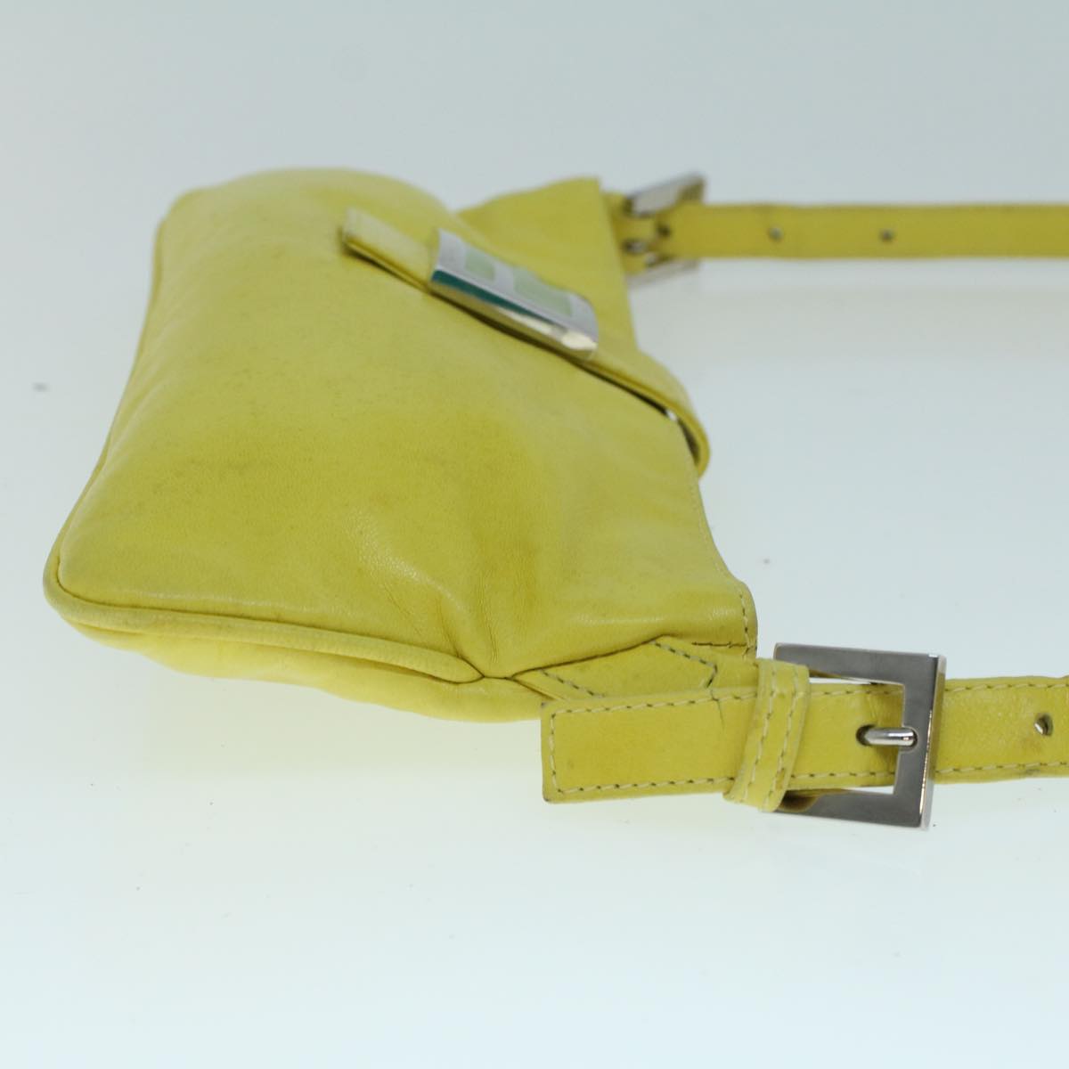 FENDI Mamma Baguette Shoulder Bag Leather Yellow 2354 26685 008 bs9132