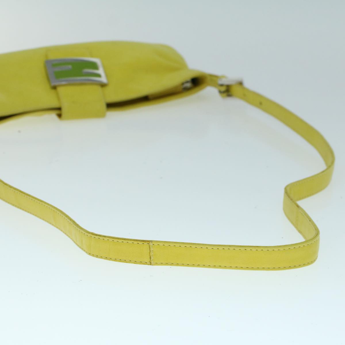 FENDI Mamma Baguette Shoulder Bag Leather Yellow 2354 26685 008 bs9132